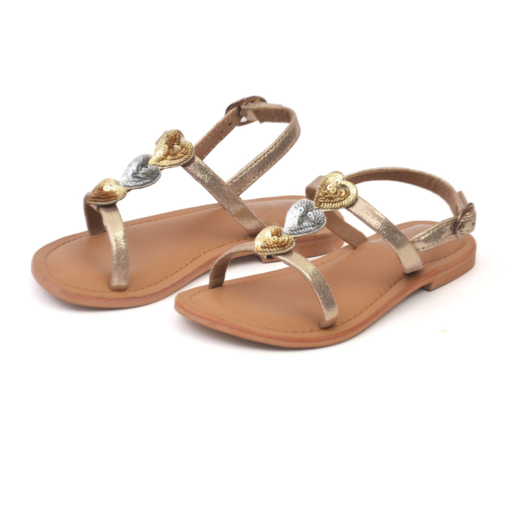 Dilly Silver & Gold Embroidered Sandals