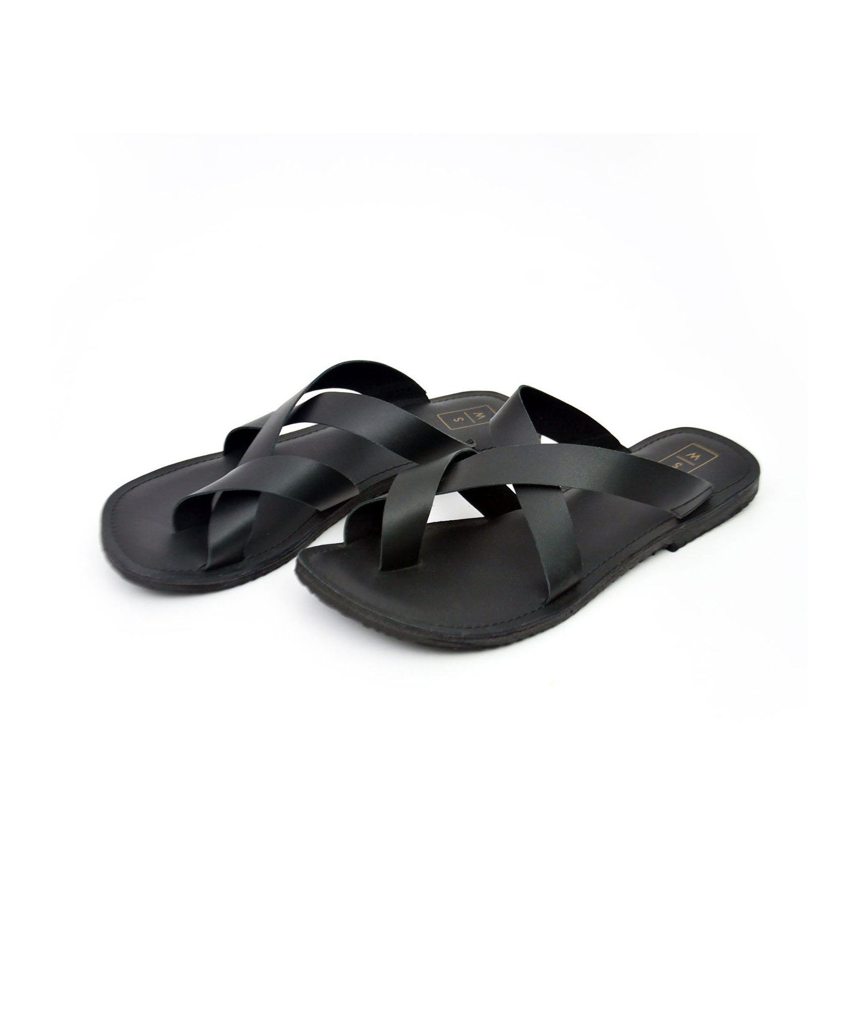 Marco Black Toe Loop Men's Sandals