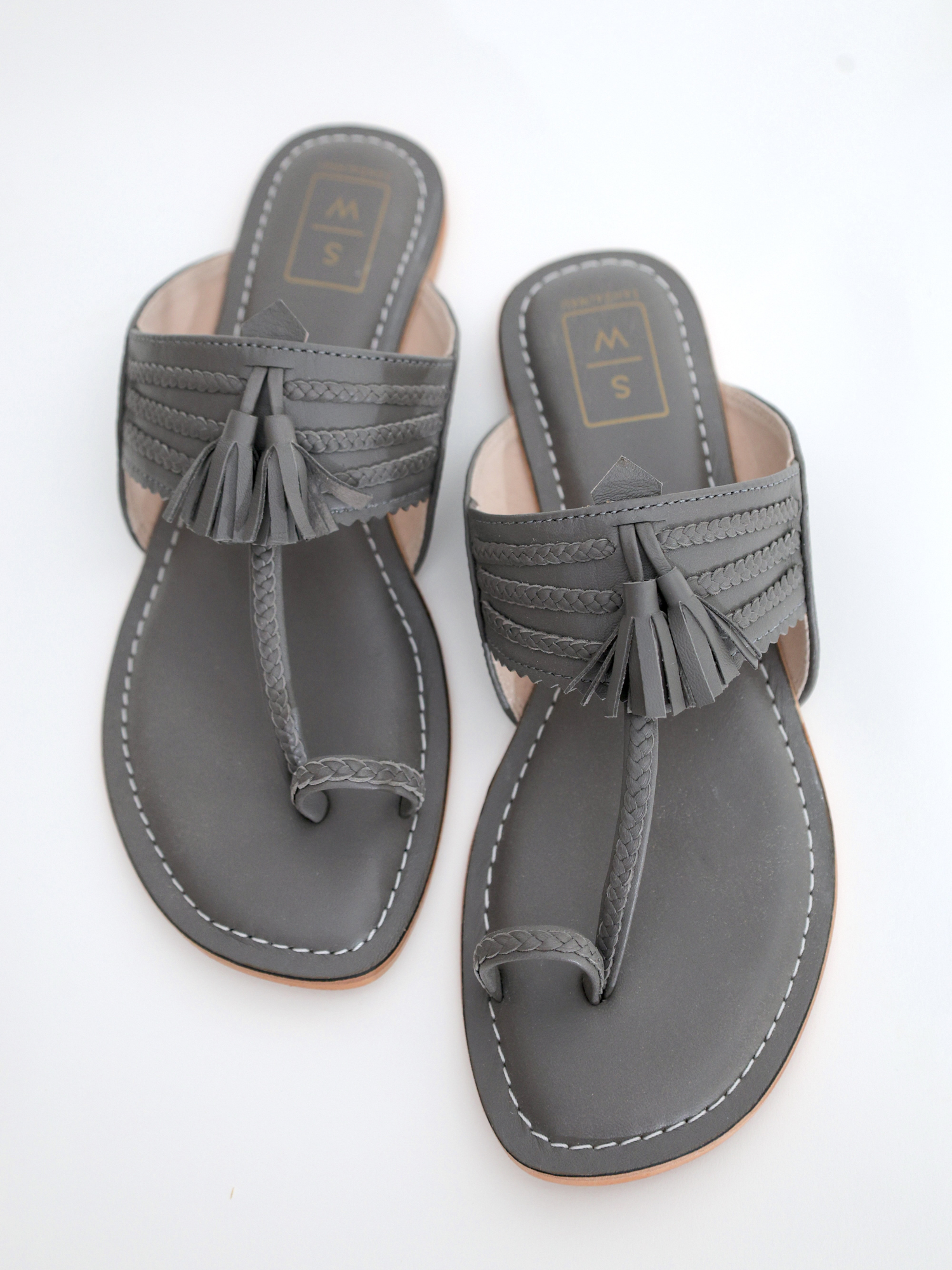 Gauri Grey Kolhapuri Sandals