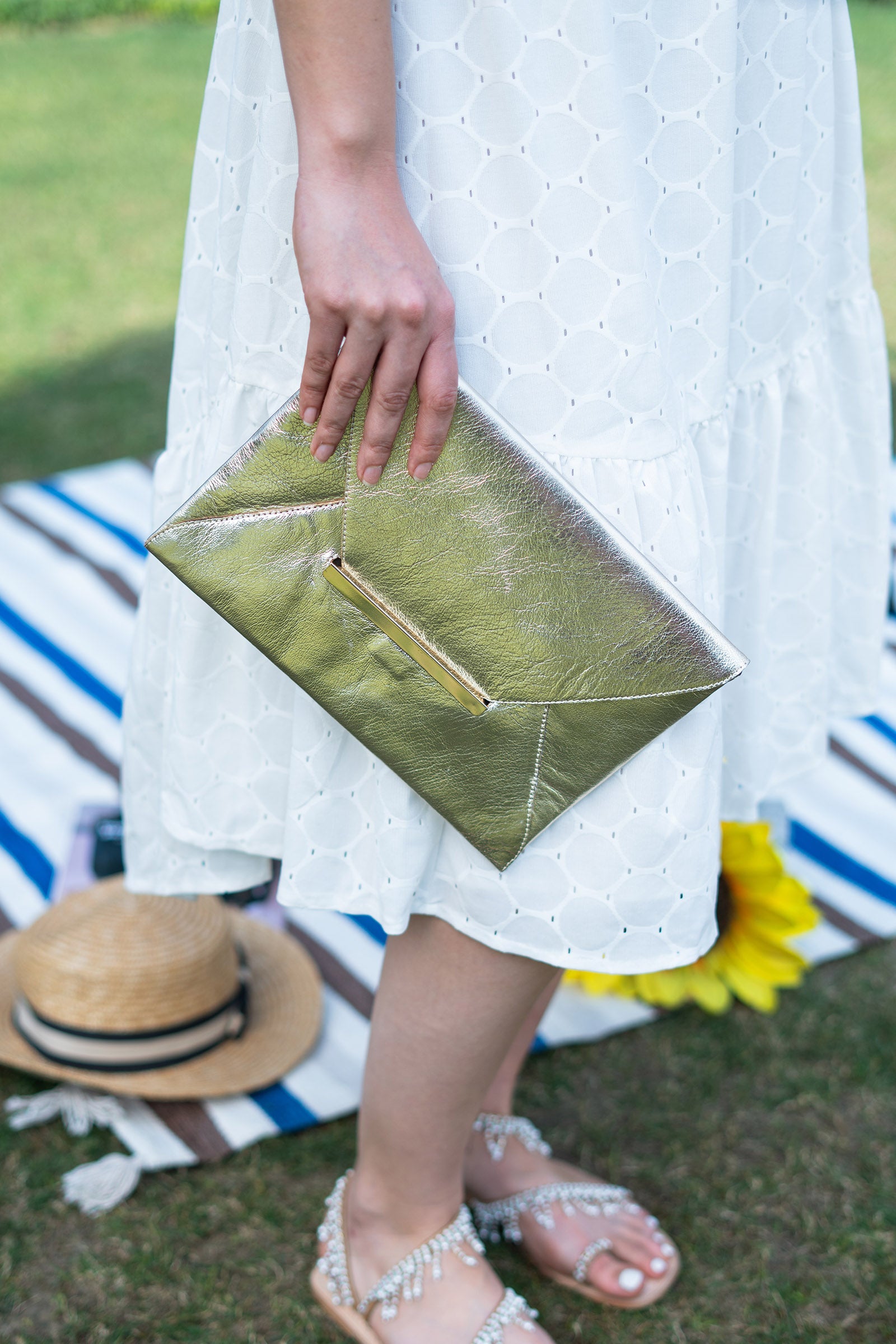 Uma Leather Envelope Clutch