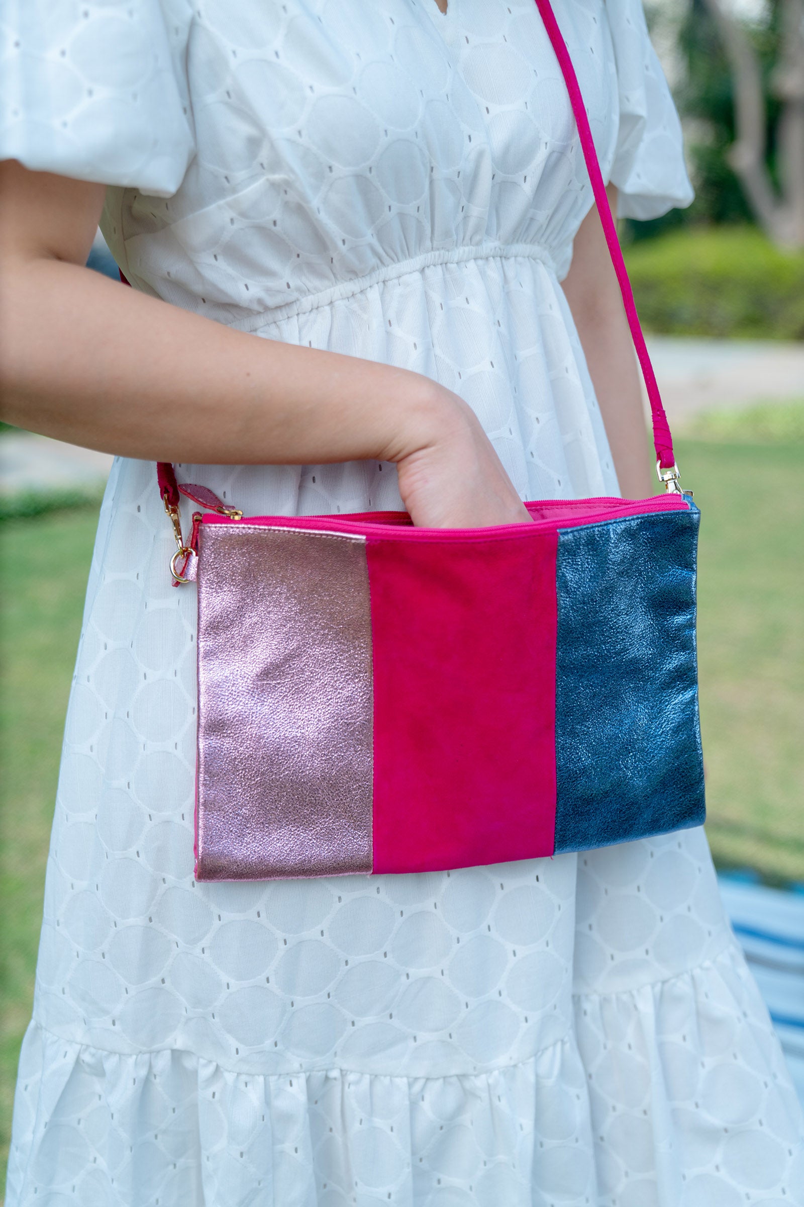 Tribeca Pink Leather Bag