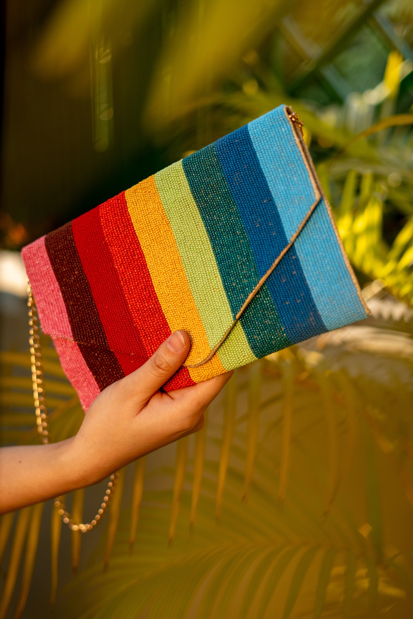 Annie Bag - Multi Stripe Beaded Bag