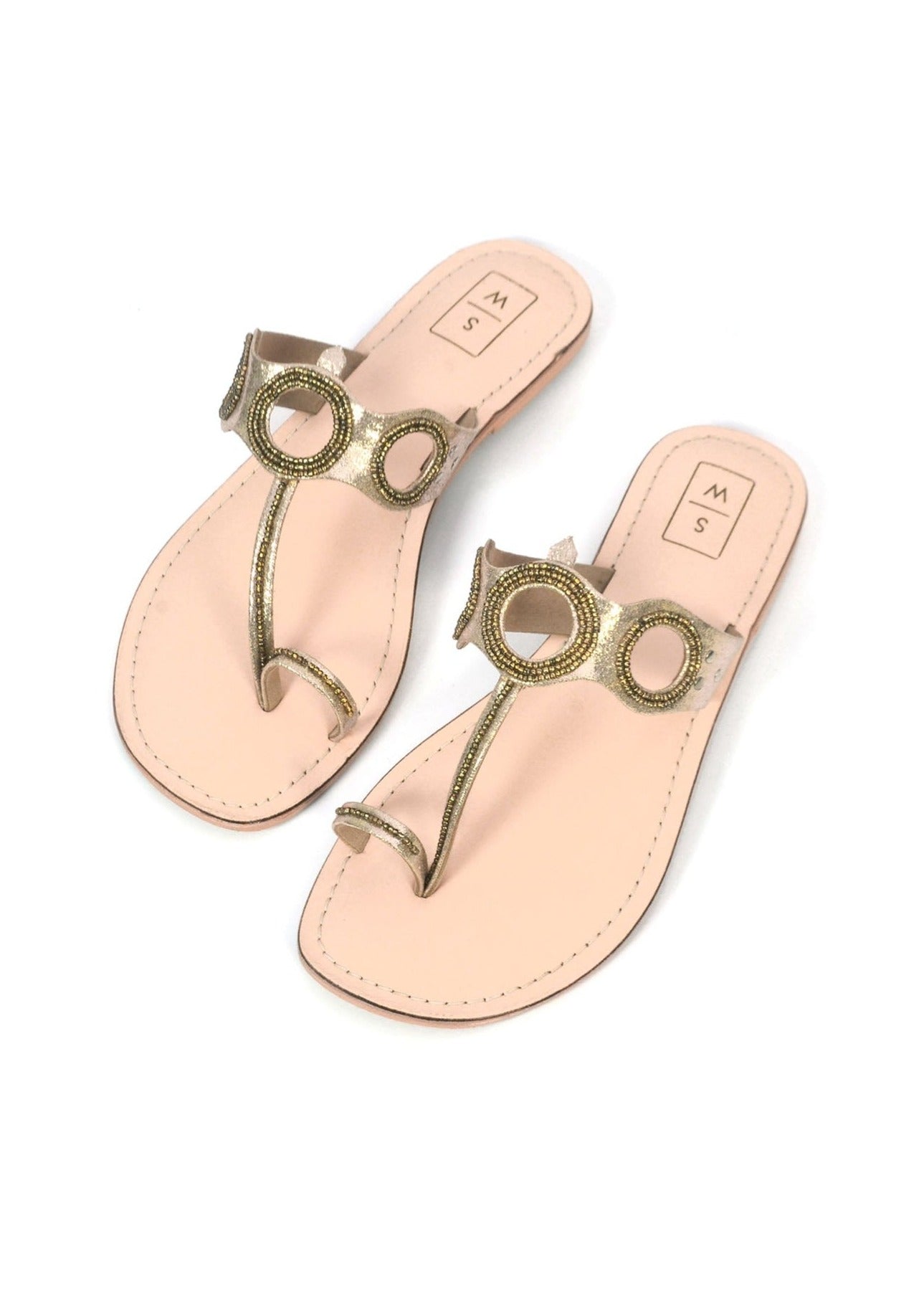 Natasha Gold Cut Out Sandals