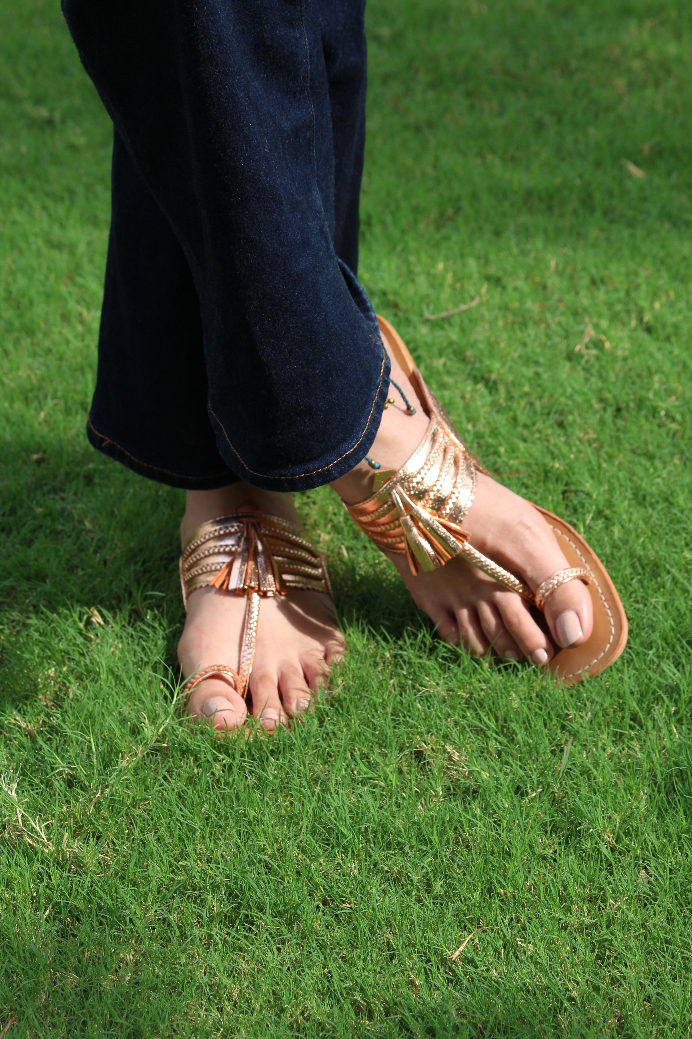 Sana Rose Gold Kolhapuri Chappal