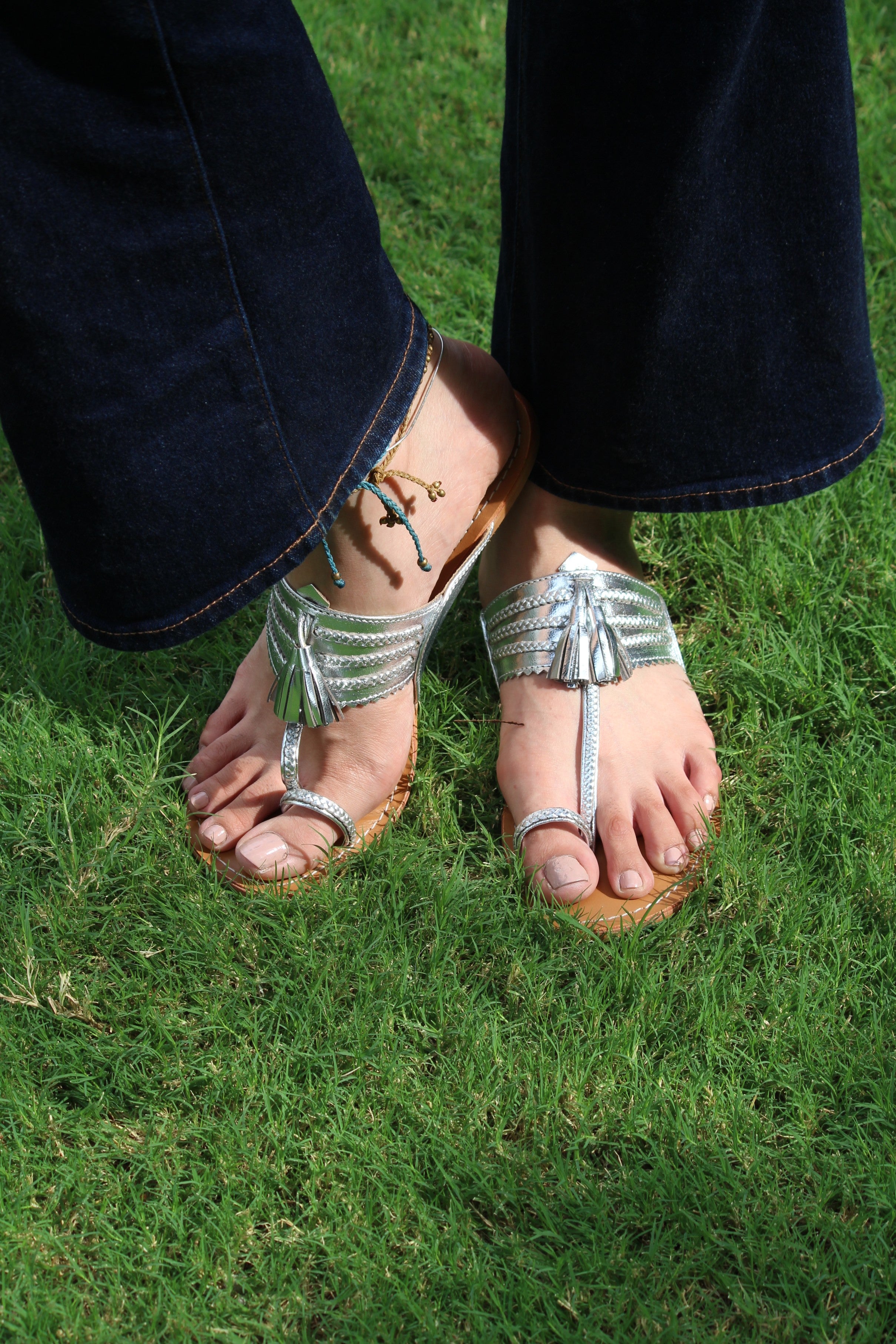 Chandni Silver Tassel Sandal
