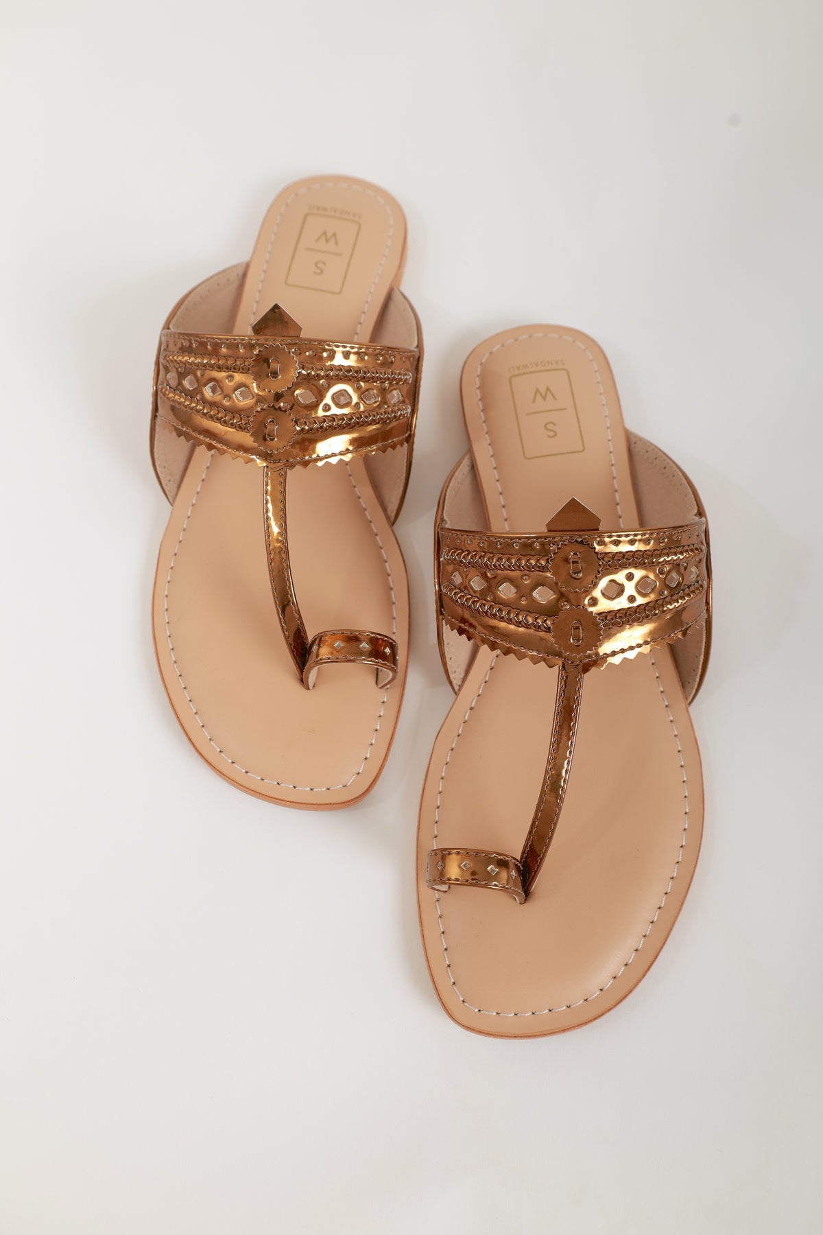 Roxanne Glitzy Antique Vegan Kolhapuri Sandals