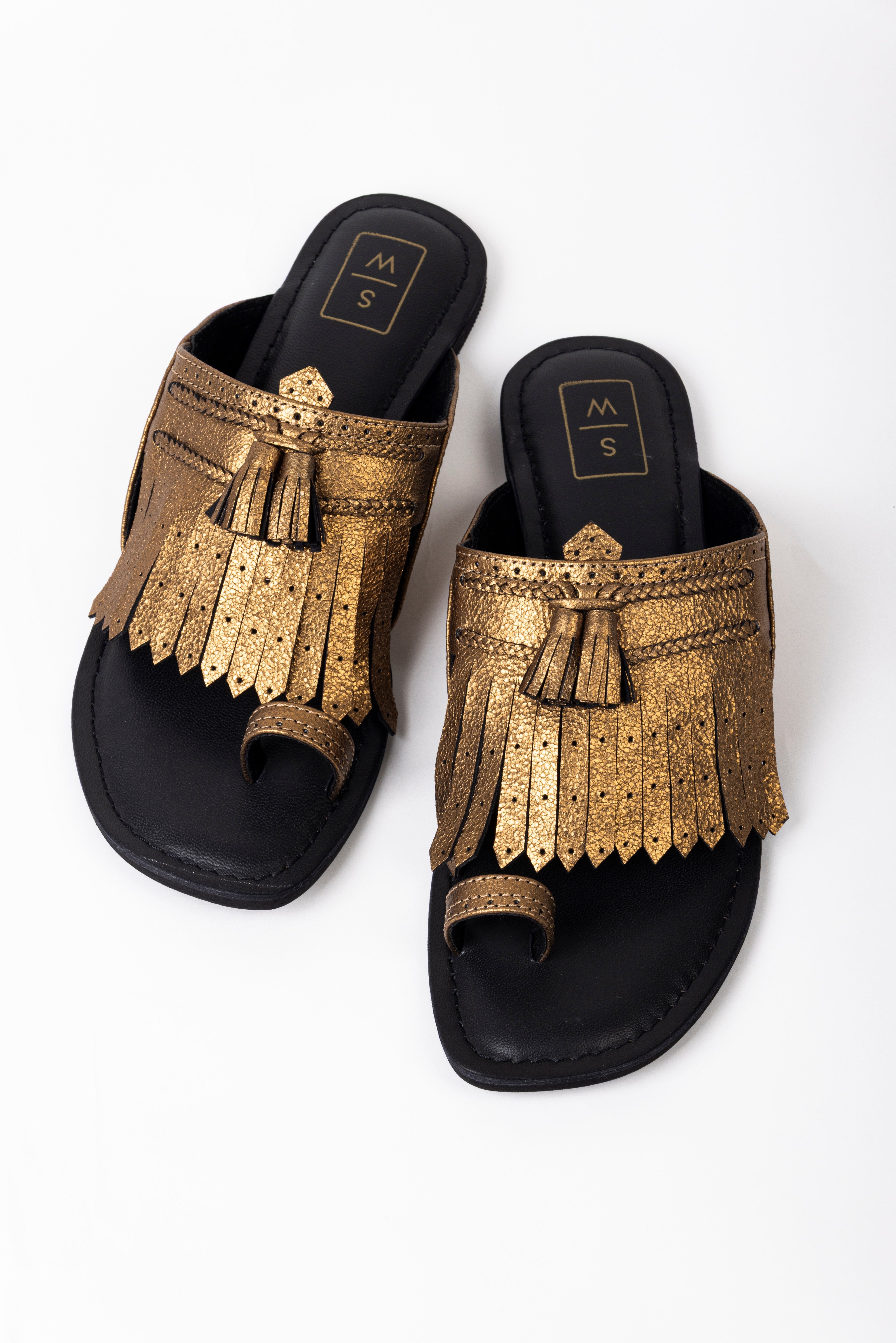 Lady Suzy Antique Gold Shimmer Sandals