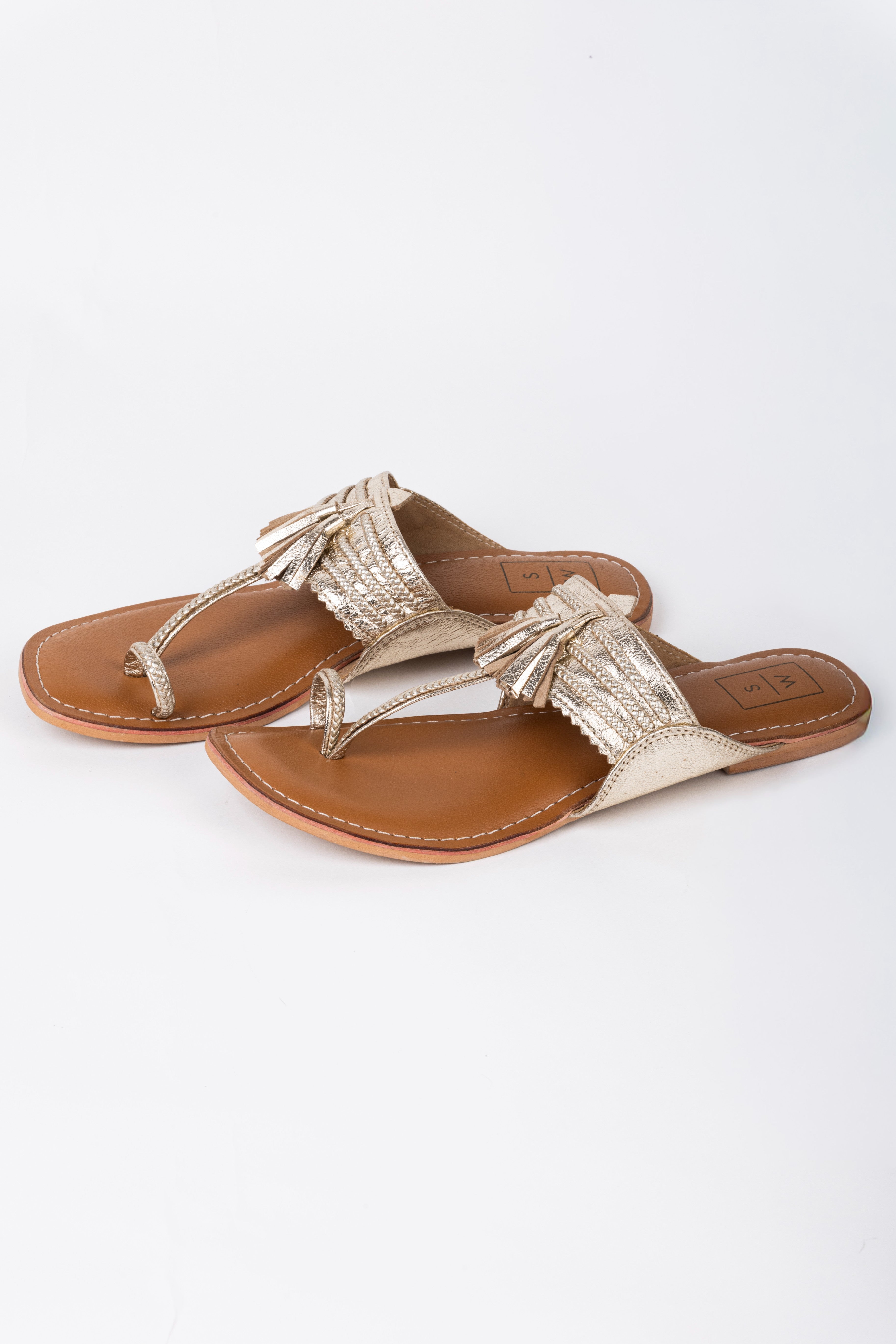 Sonya Gold Tassel Kolhapuri Sandal