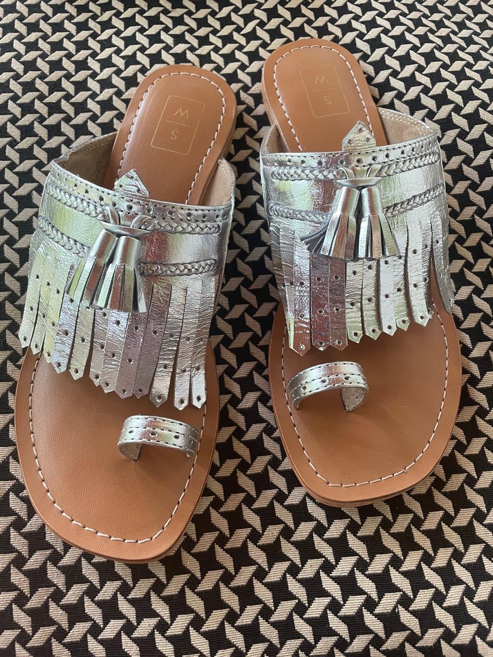 Lady Suzy Metallic Silver Sandals