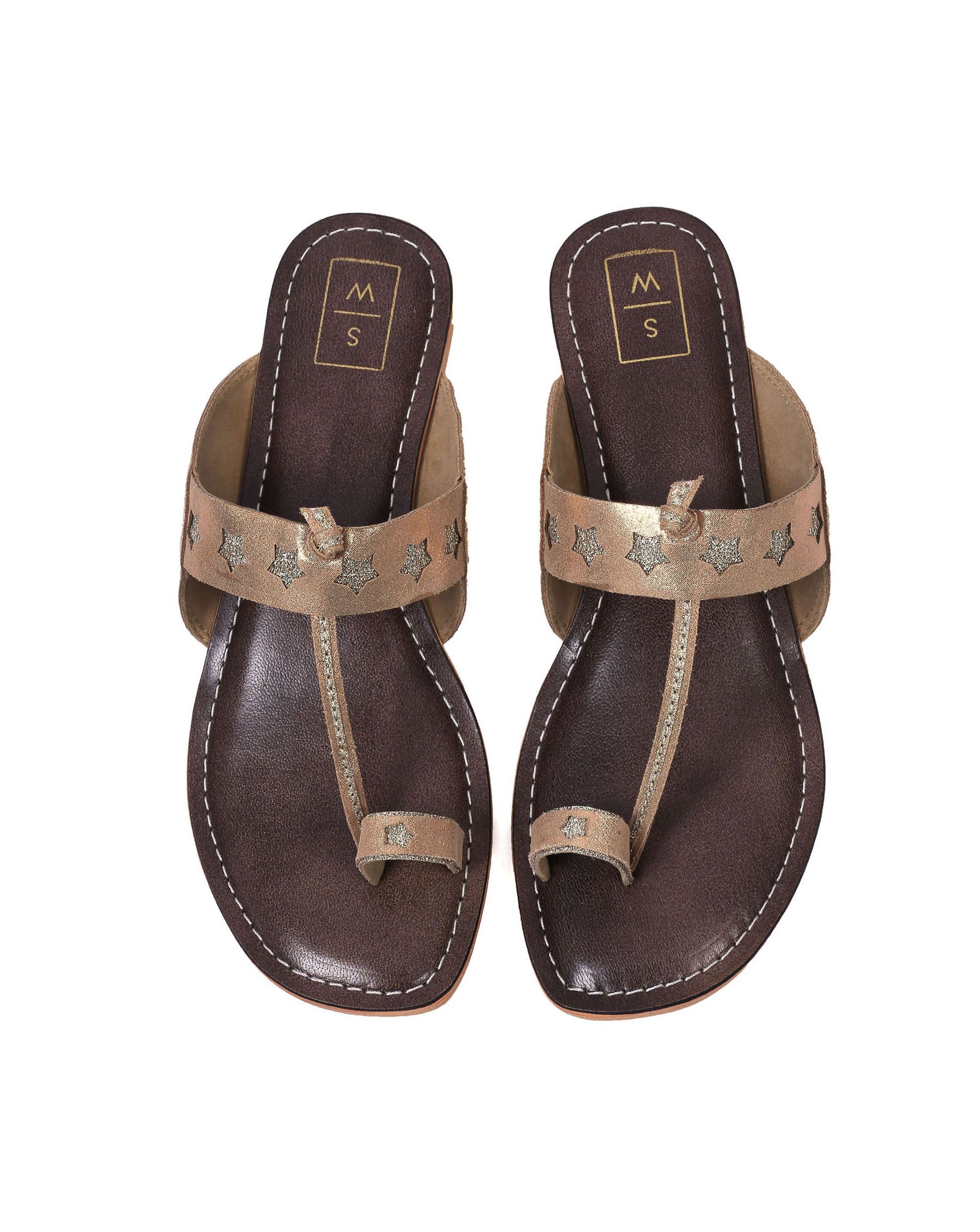 Tina Rose Gold Star Cut-Out Sandals