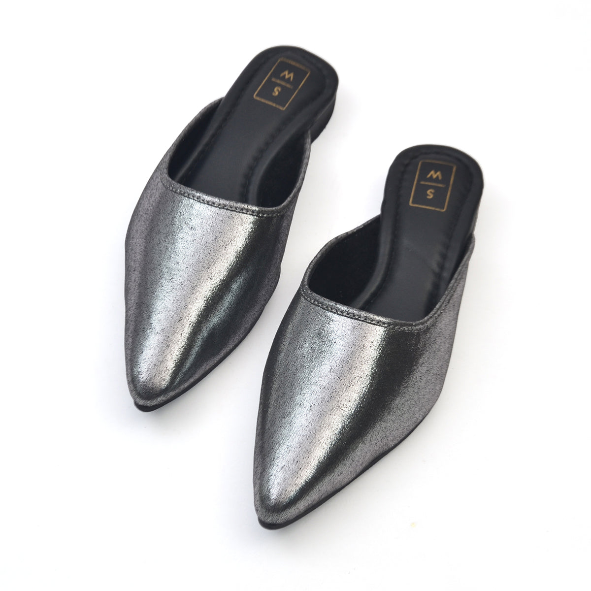 Kelly Gunmetal Mules