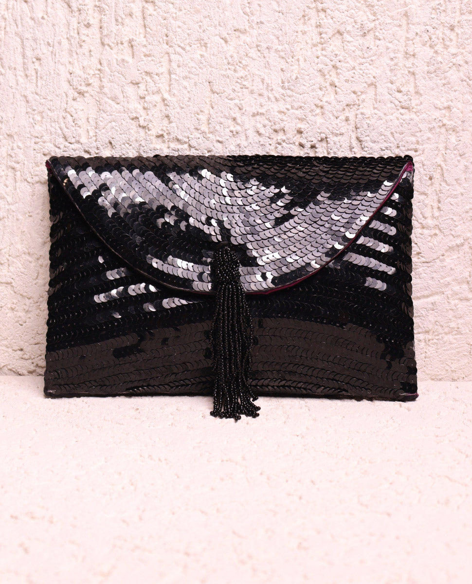 Gladys Black Sequin Bag