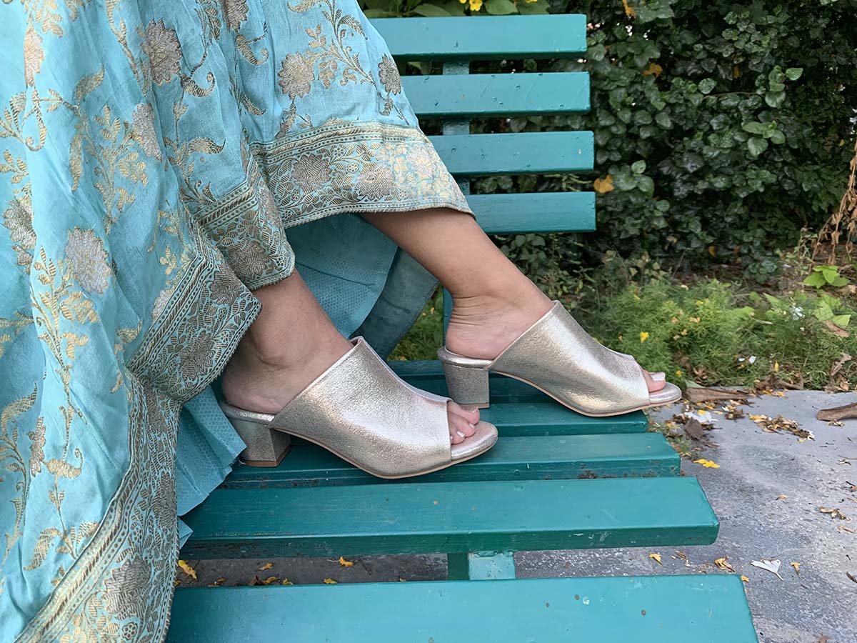 Lyla Gold & Silver Heel Sandals