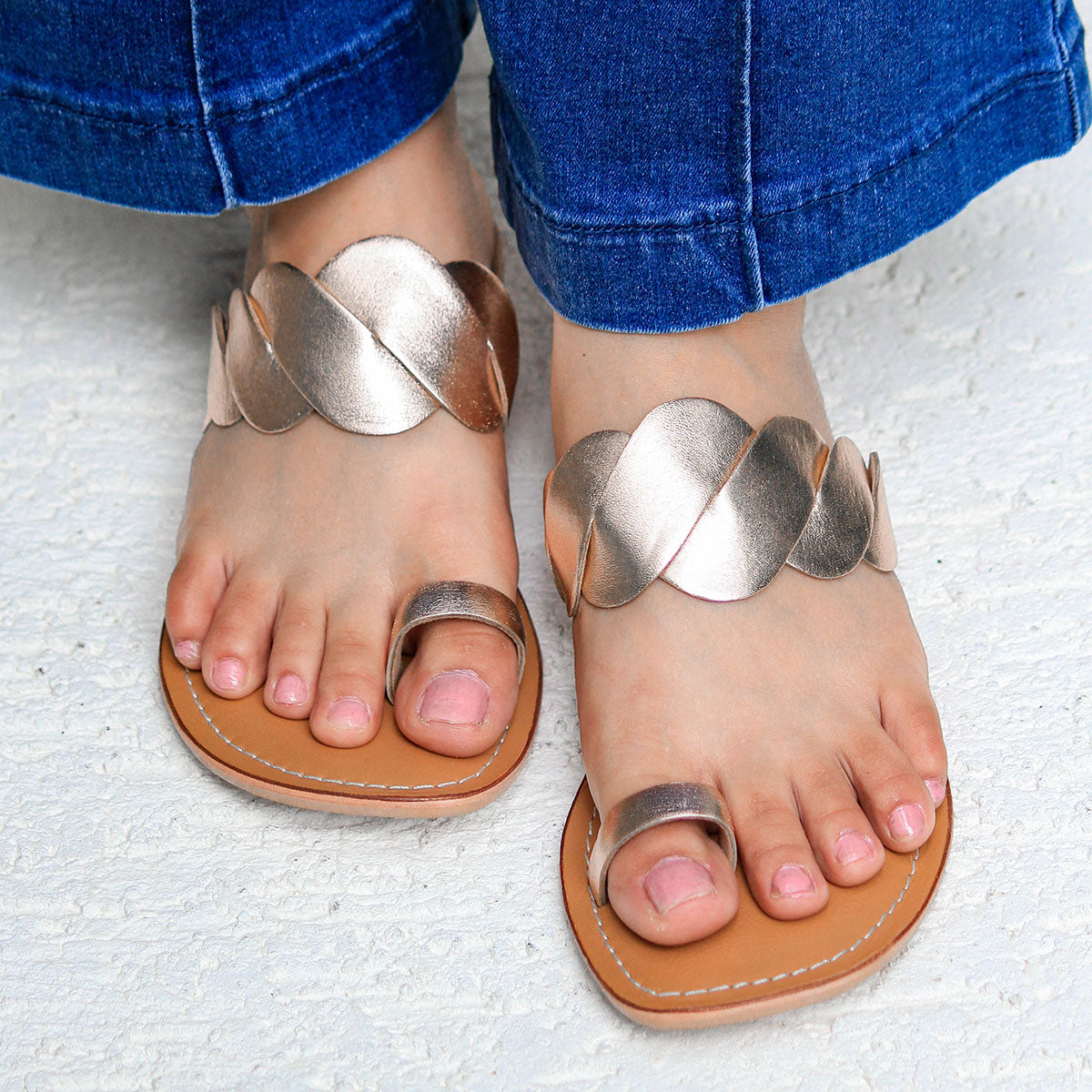 Meher Rose Gold Sandals