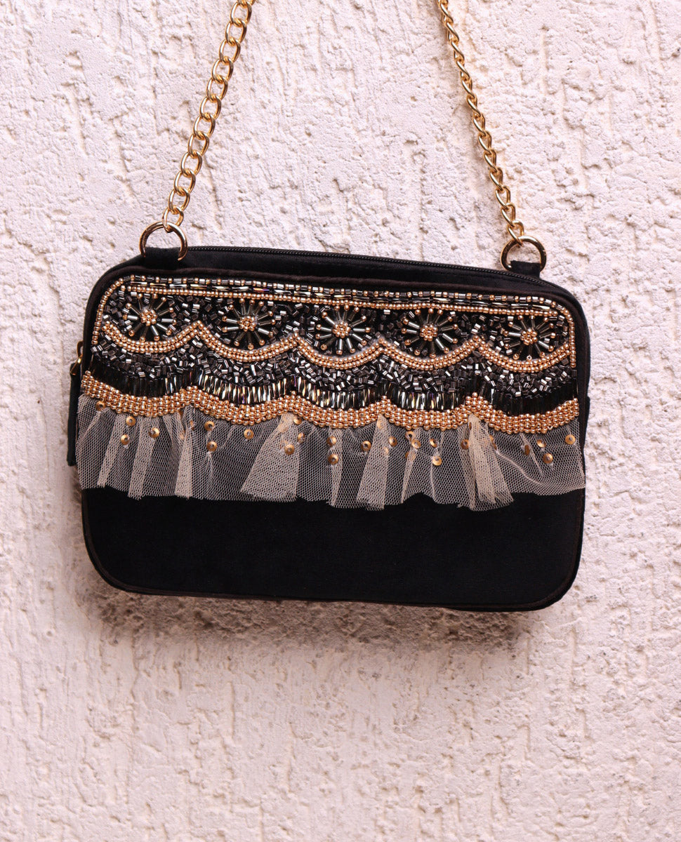 Mia Black & Gold Bag