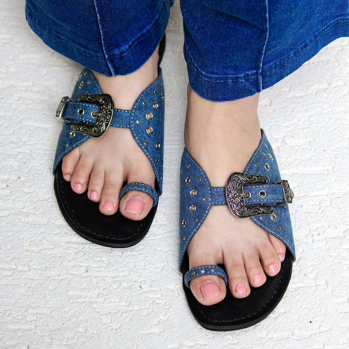 Nadia Denim Sandals