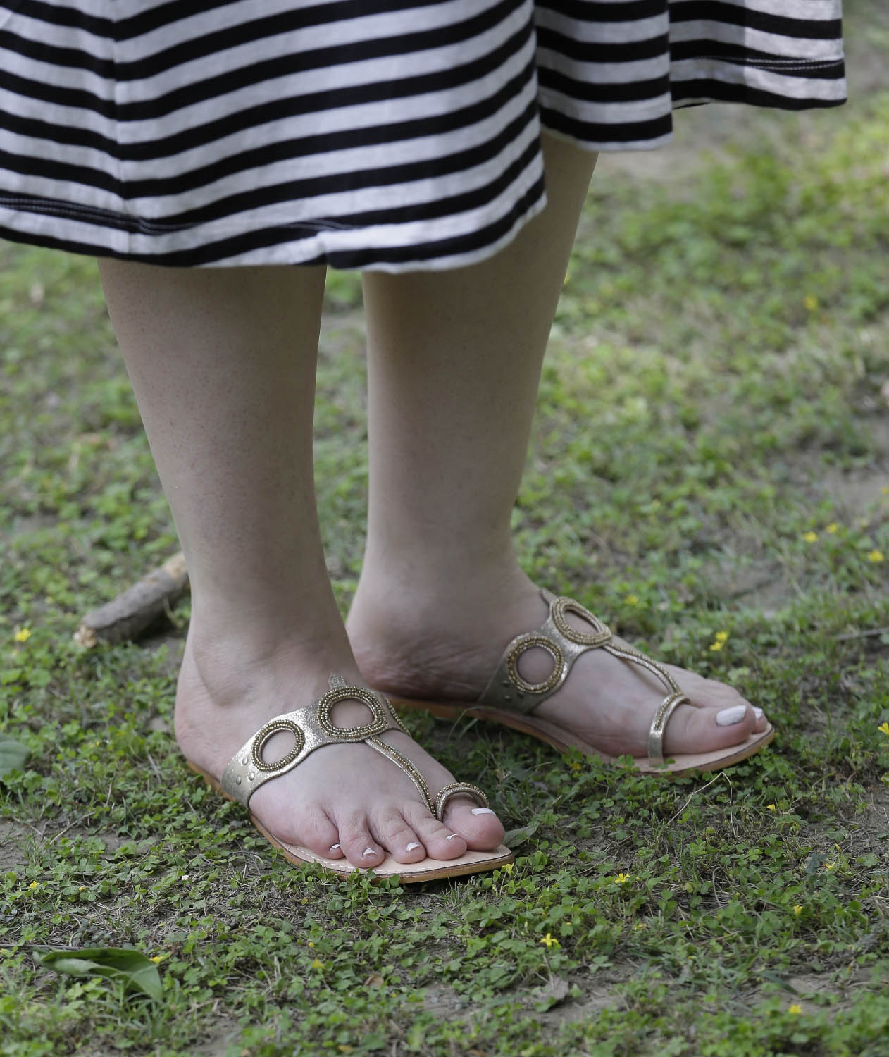 Natasha Gold Cut Out Sandals
