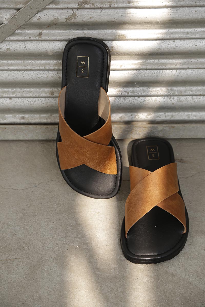 Simon Tan & Black Men's Slider