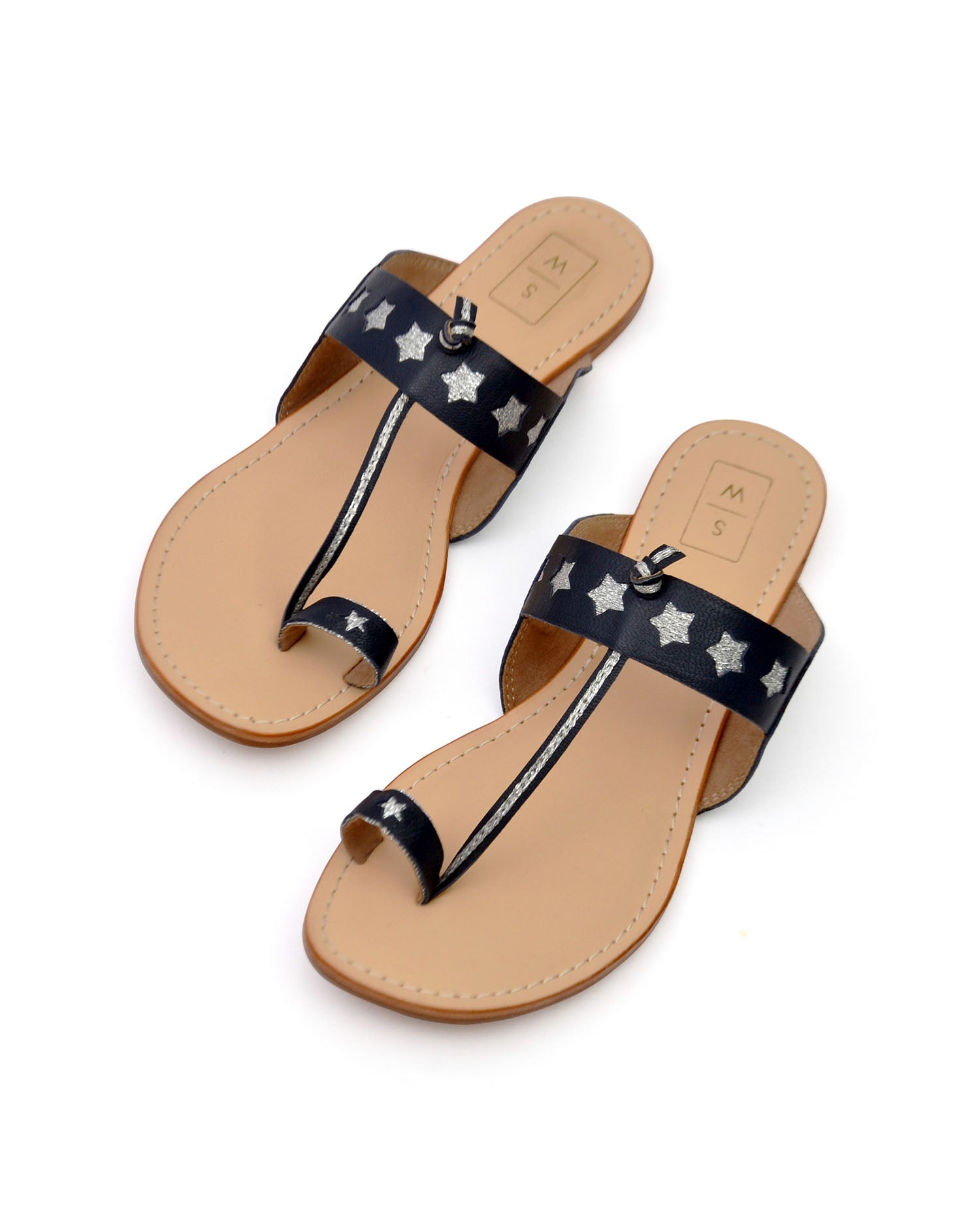 Tina Navy Blue Star Cut-Out Sandals