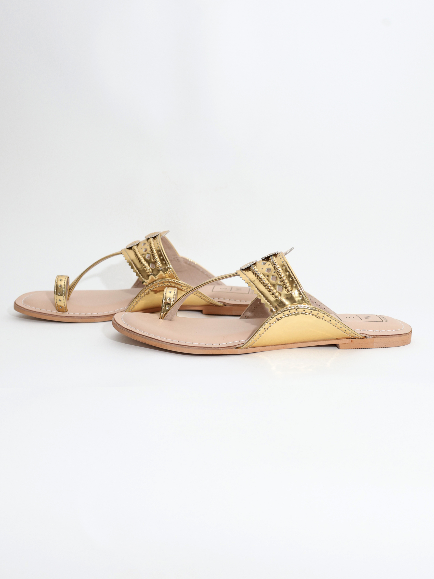 Roxanne Glitzy Gold Vegan Kolhapuri Sandals