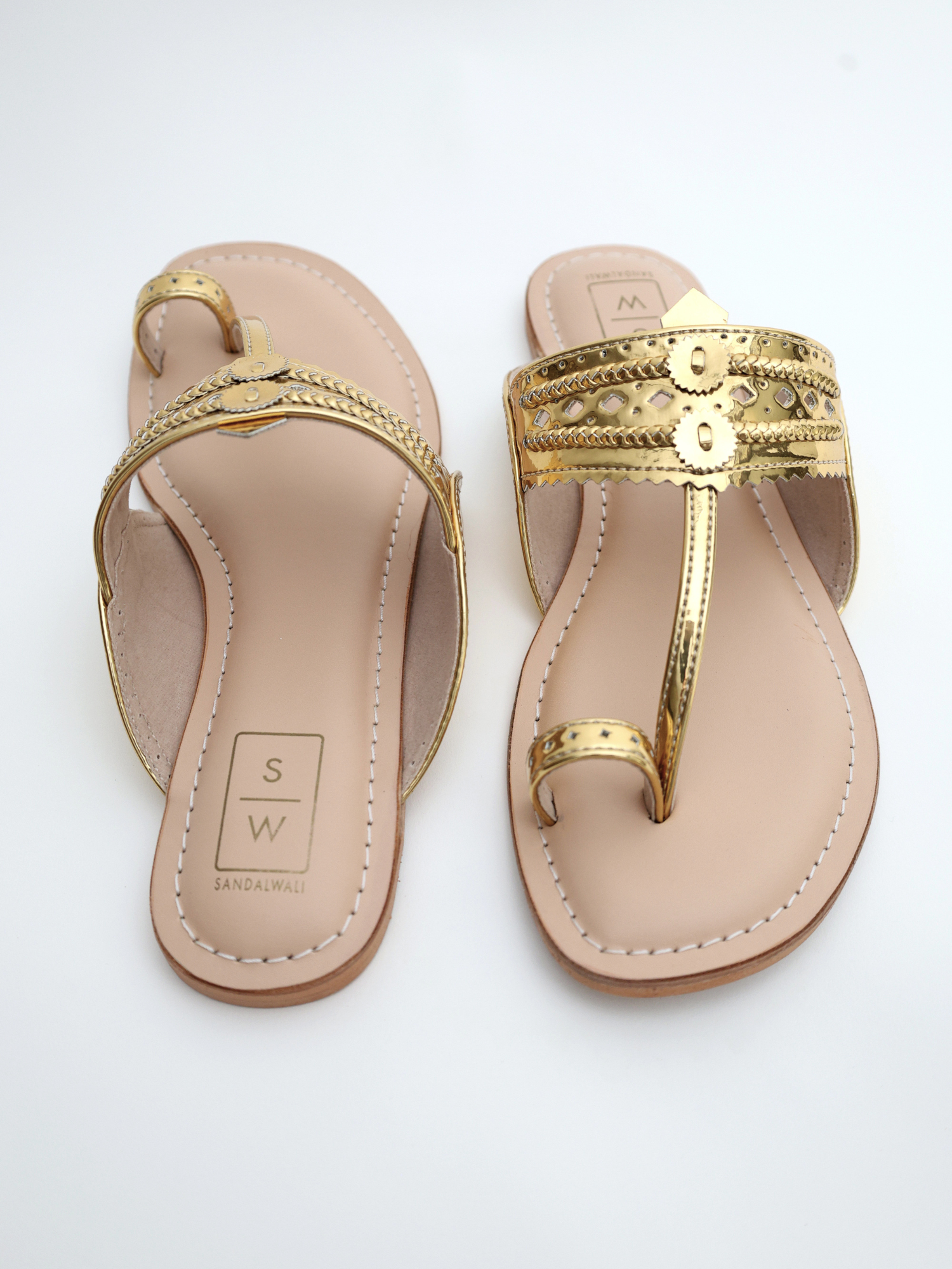 Roxanne Glitzy Gold Vegan Kolhapuri Sandals