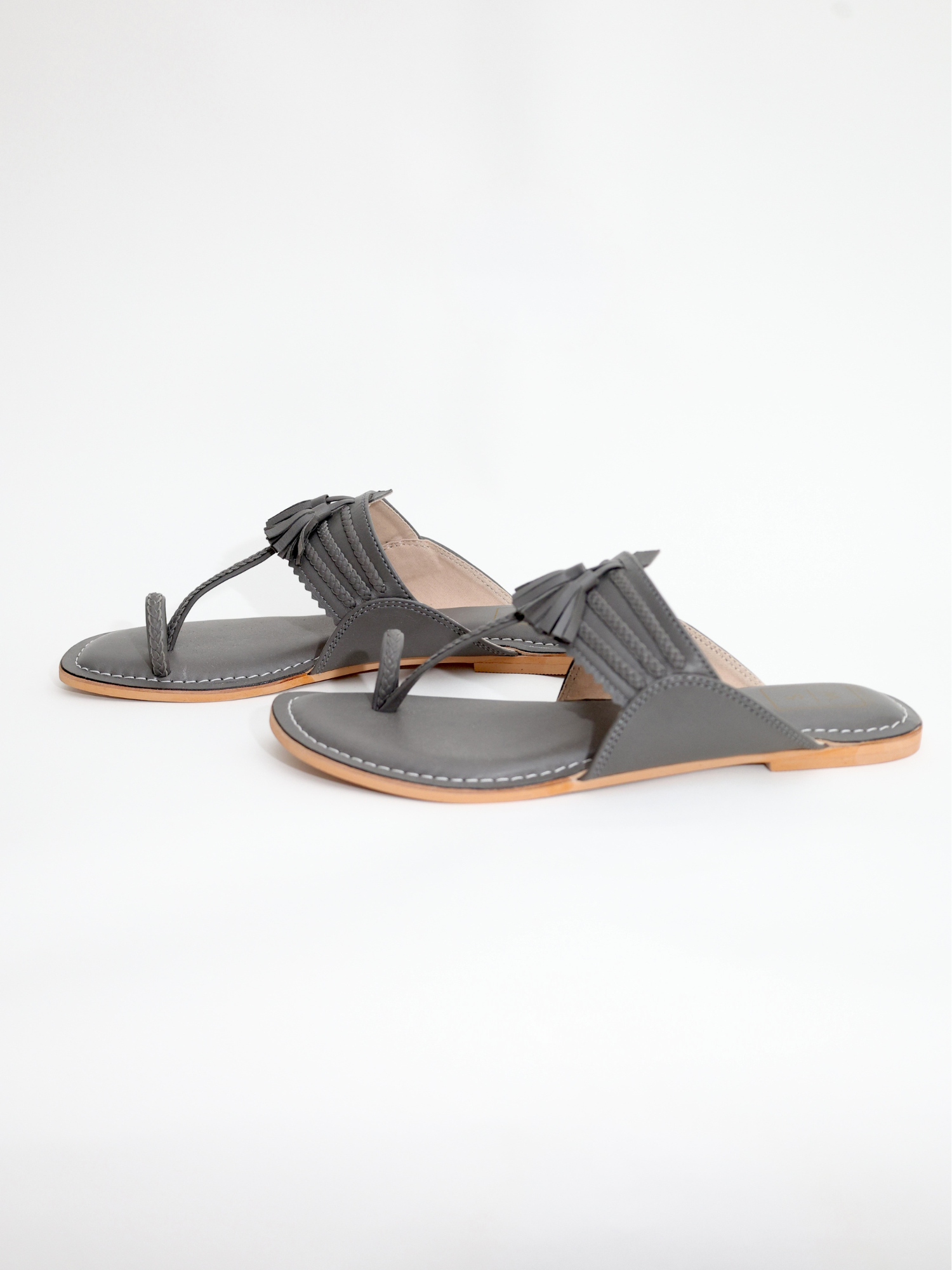 Gauri Grey Kolhapuri Sandals