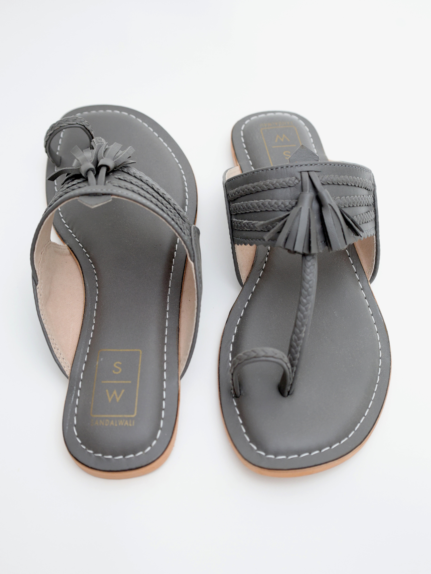 Gauri Grey Kolhapuri Sandals