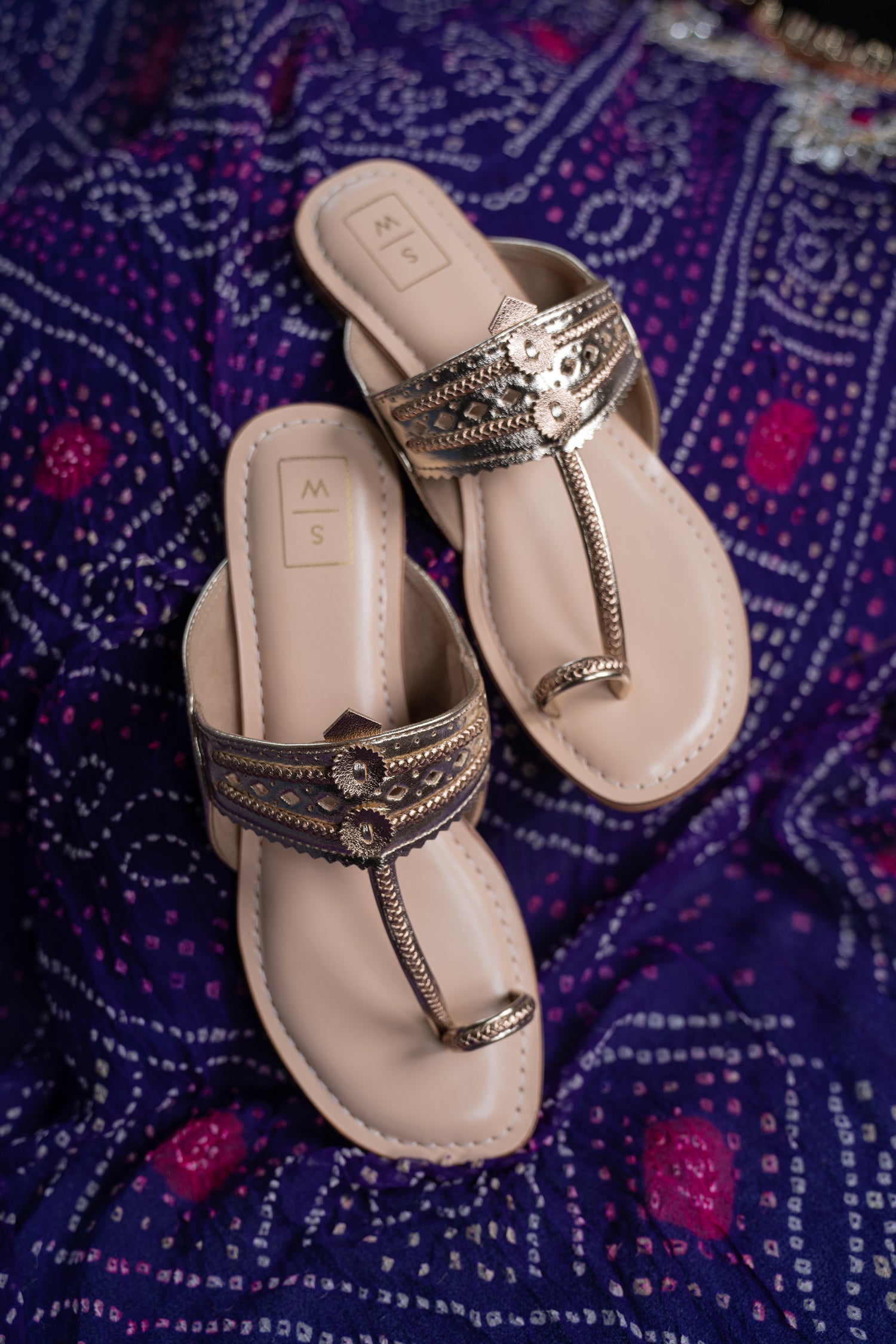 Lexie Metallic Gold Kolhapuri Sandals