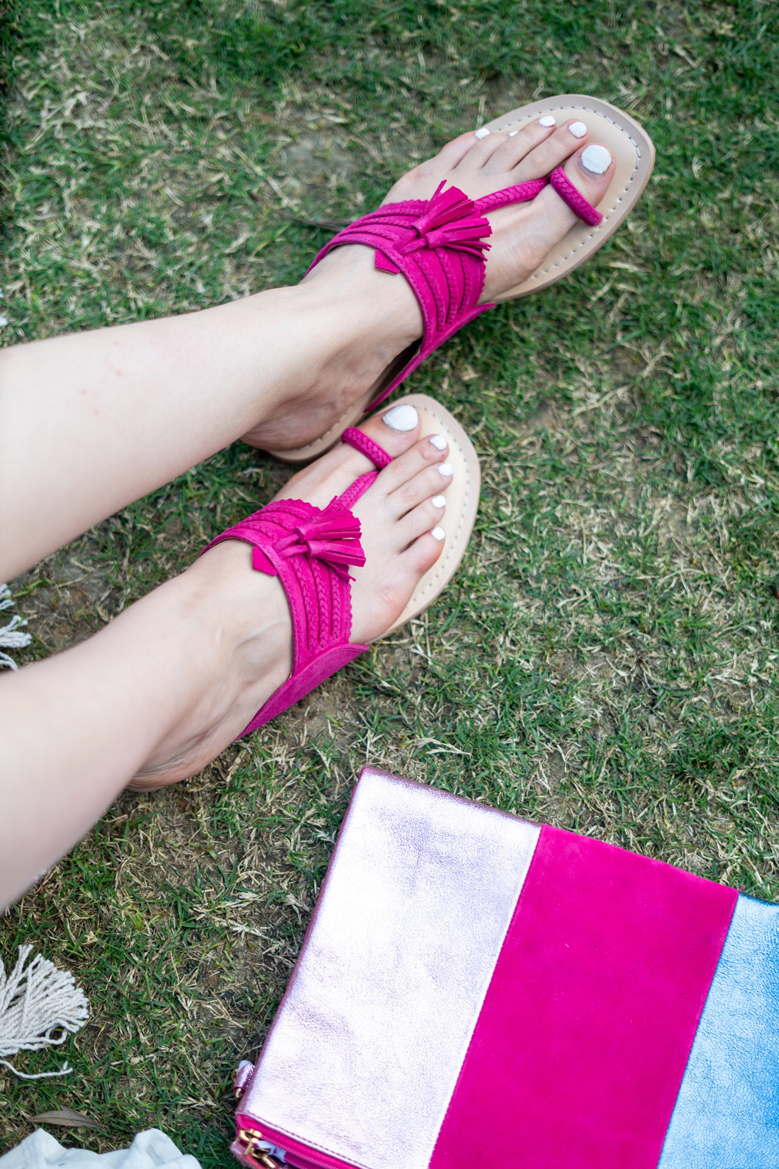 Fuchsia Pink Kolhapuri Sandals