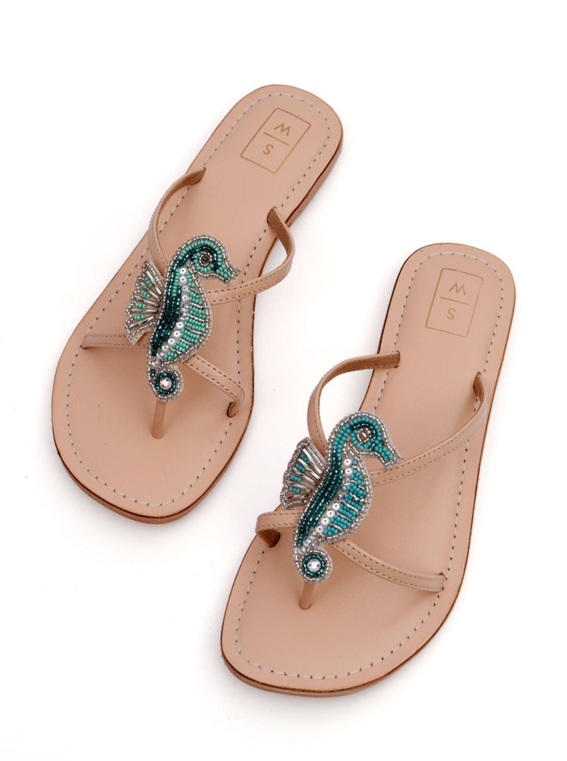 Larry Aqua Seahorse Sandals