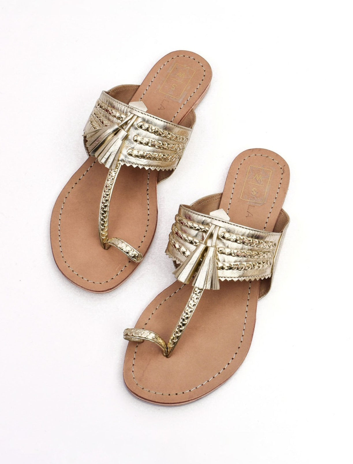 Buy Gold Flat Sandals for Women by Selfiee Online | Ajio.com