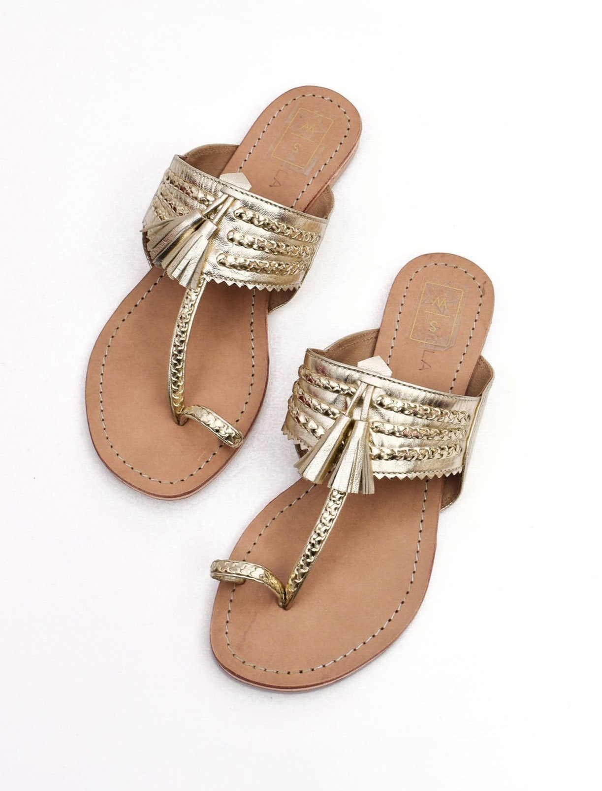 Sonya Gold Tassel Kolhapuri Sandal