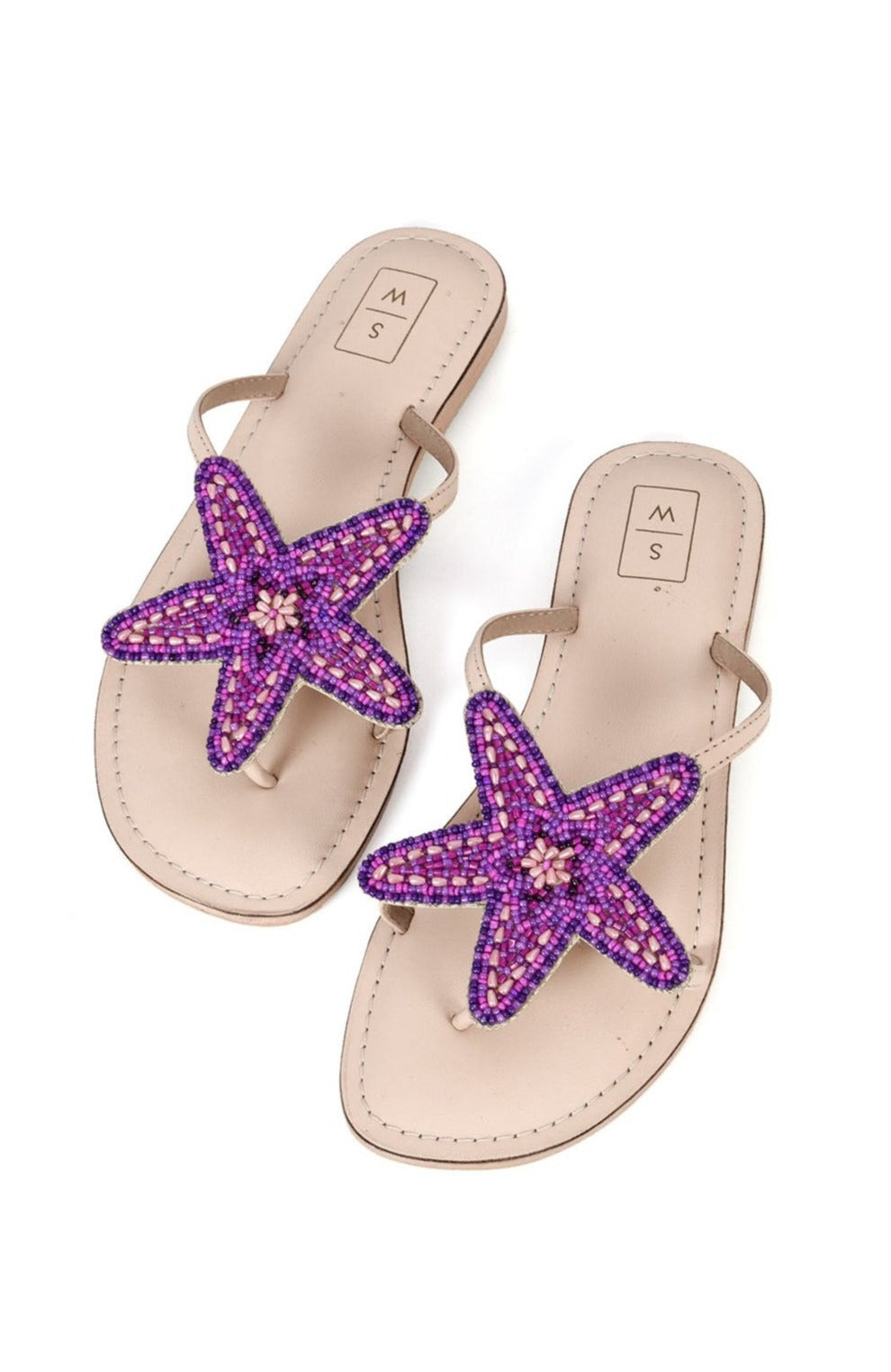 Lucy Violet Beaded Starfish Sandals