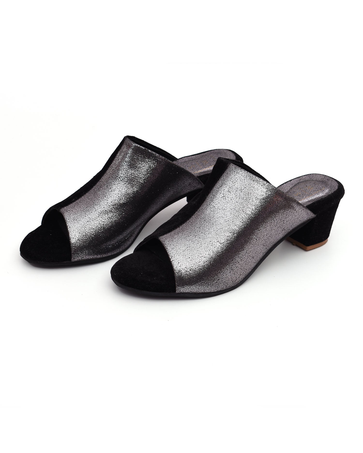 Lyla Black & Silver Heel Sandals