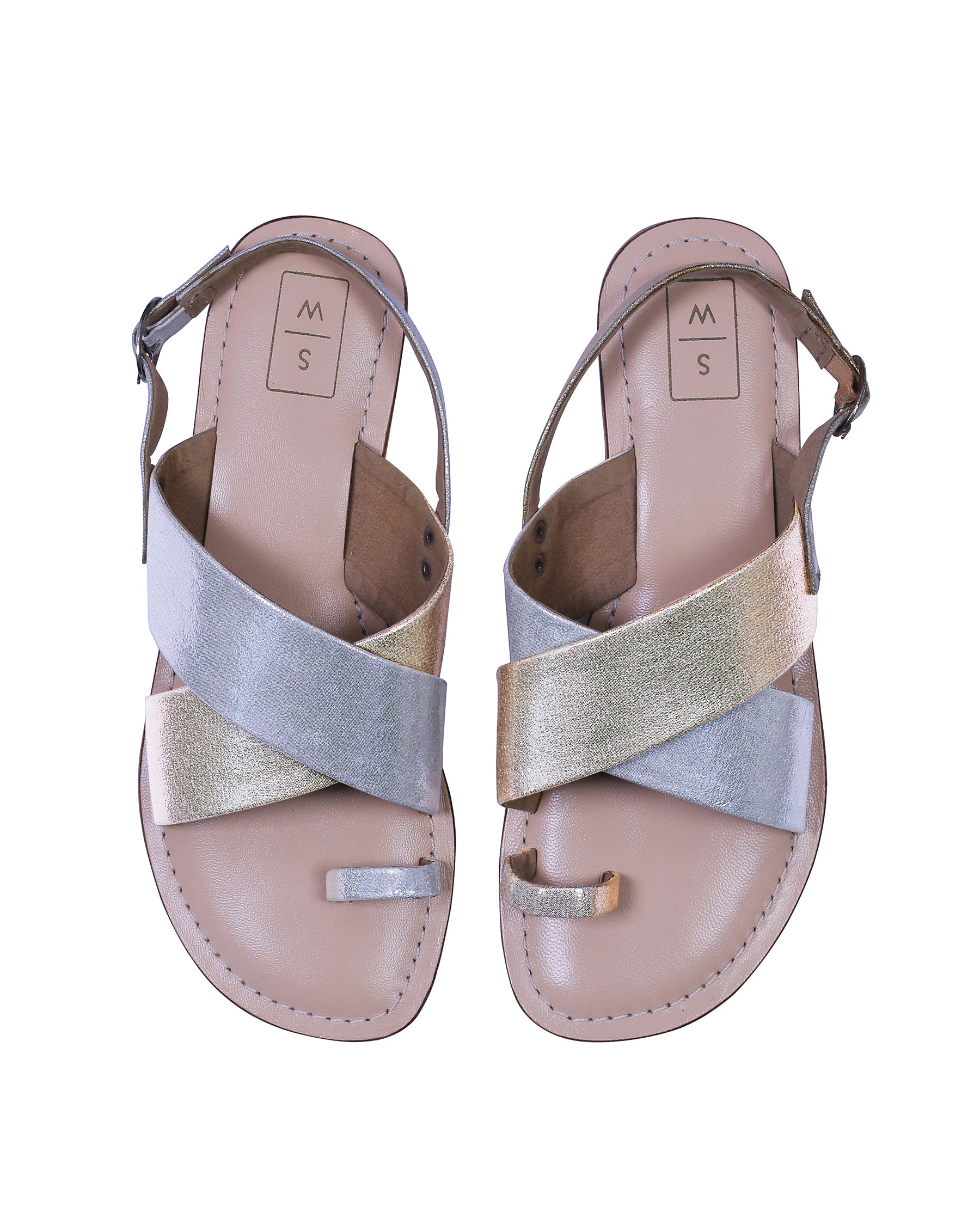 Eta Gold & Silver Sandals