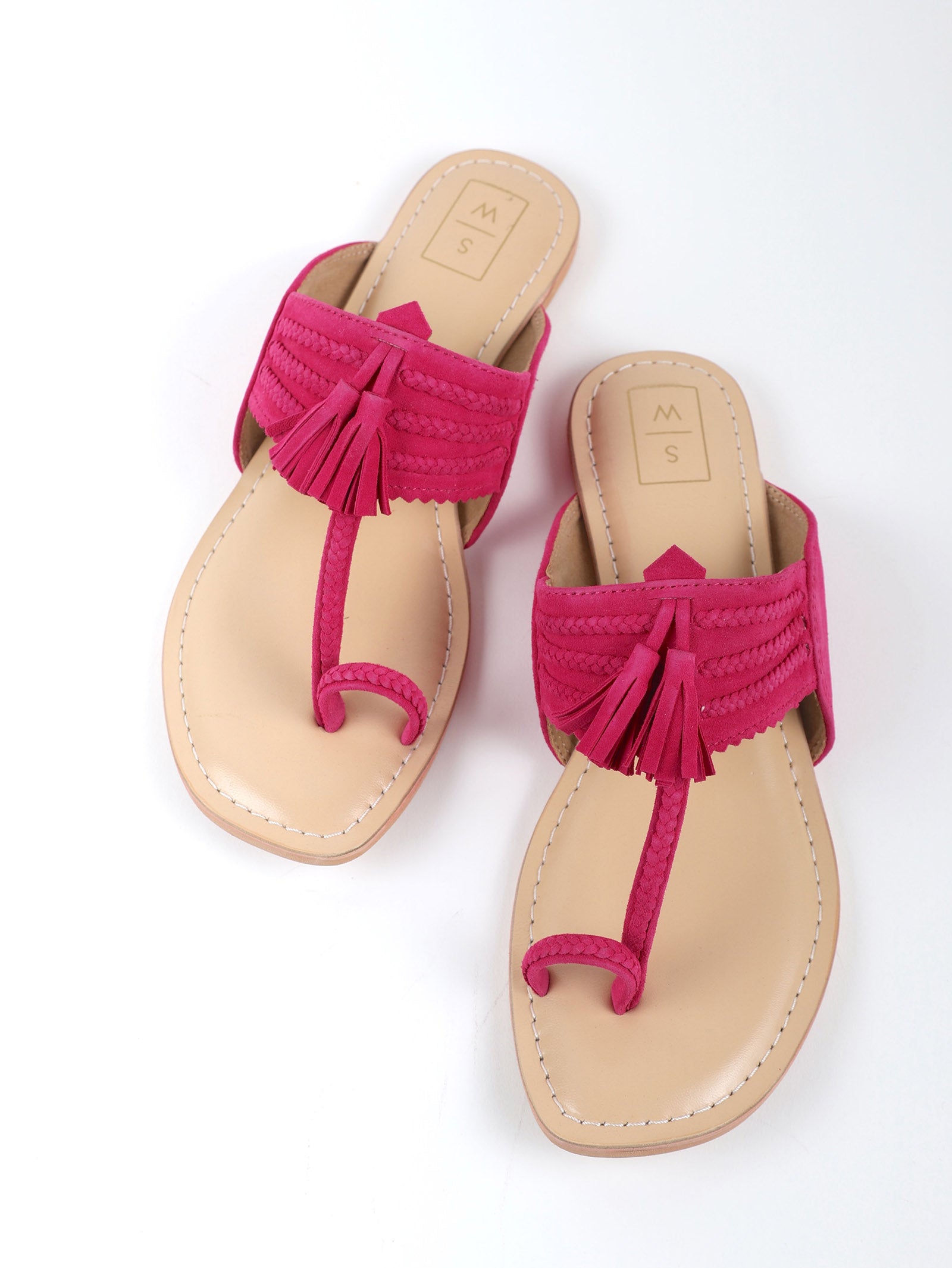 Fuchsia Pink Kolhapuri Sandals