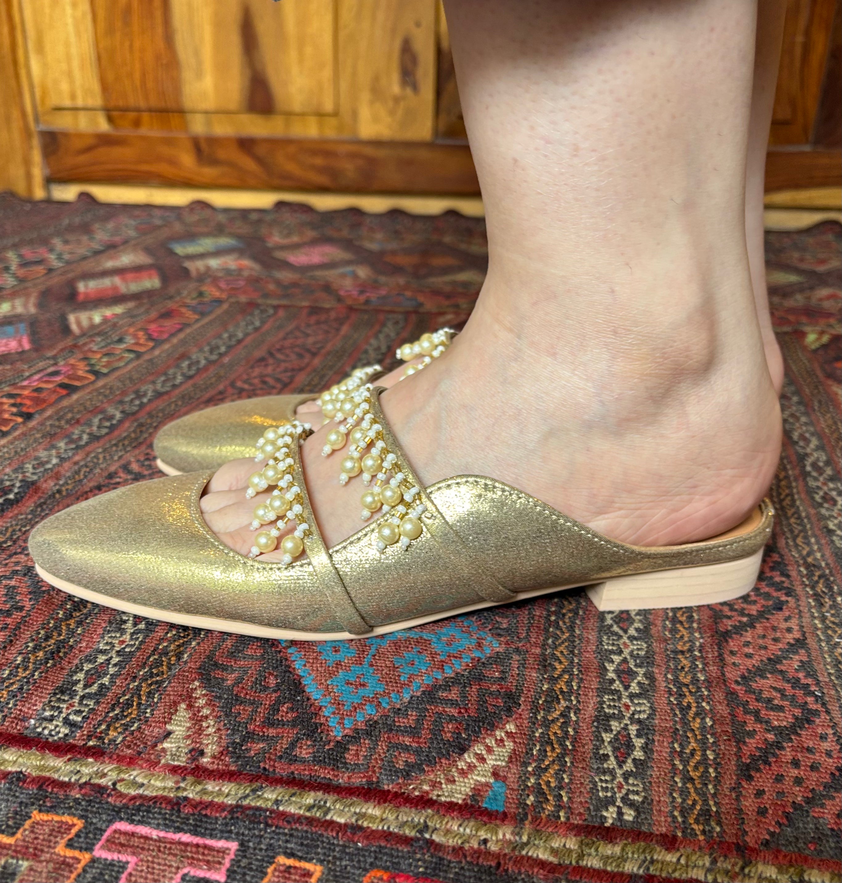 Fatima Gold Tassel Mule