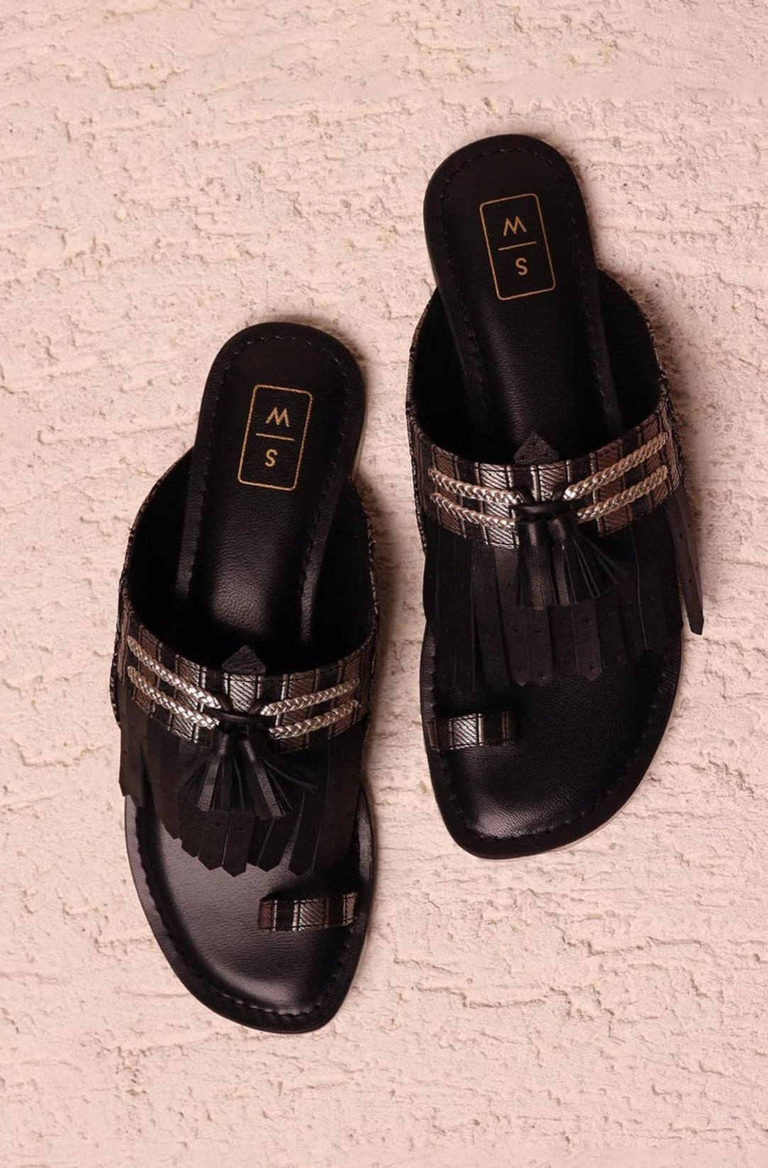 Lady Suzy Black  Brocade Sandals