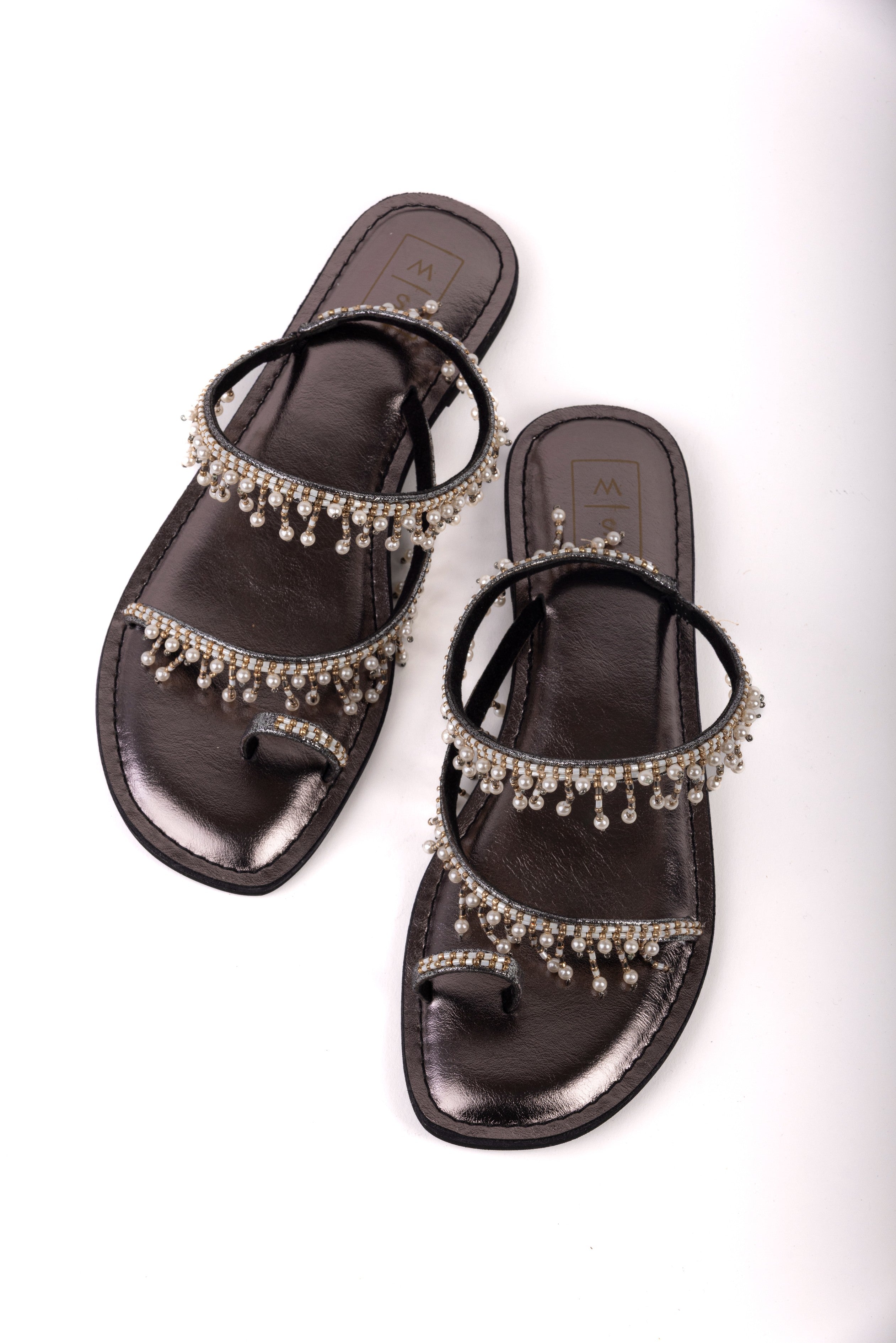 Soha Gunmetal Vegan Sandals