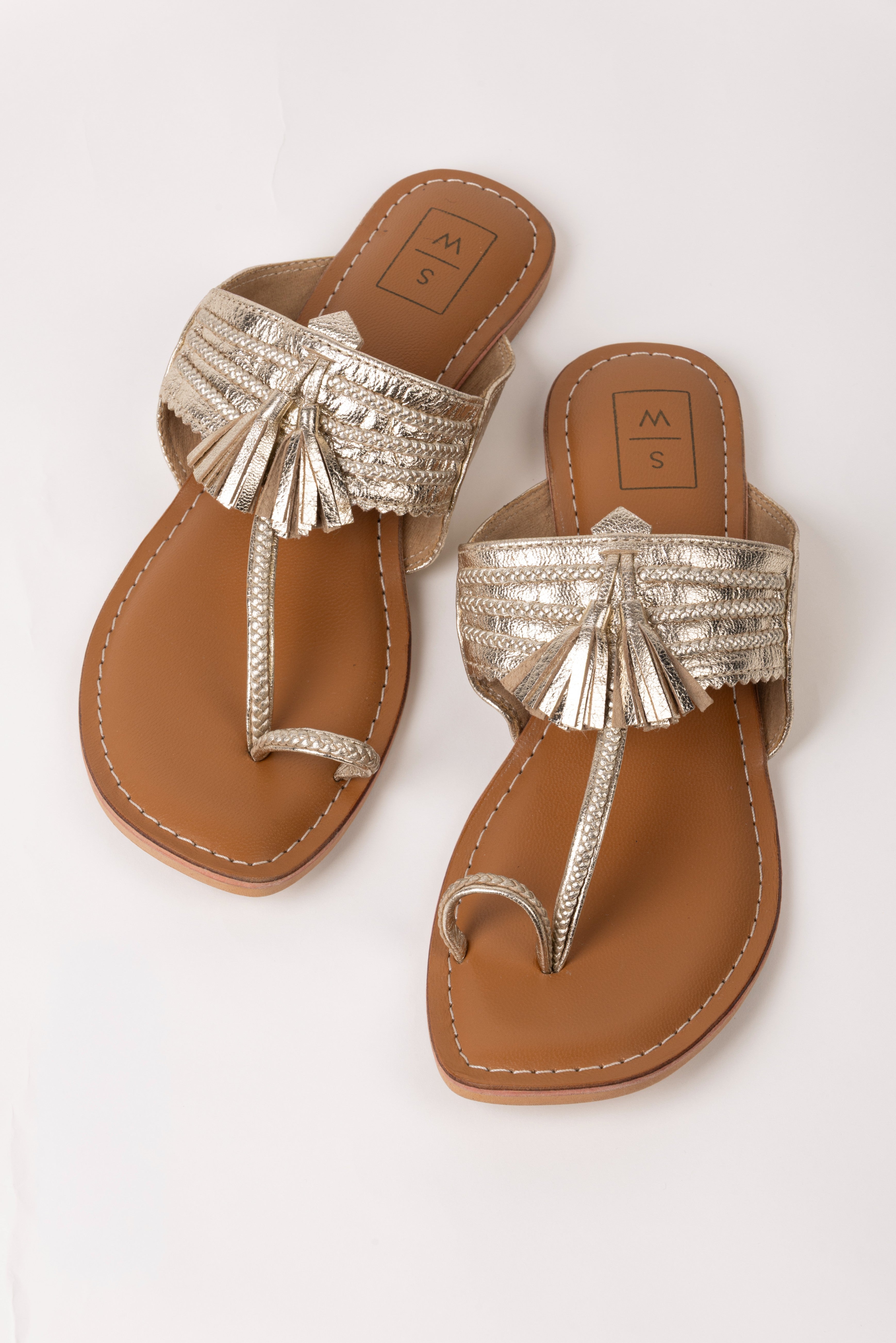 Sonya Gold Tassel Kolhapuri  Sandal