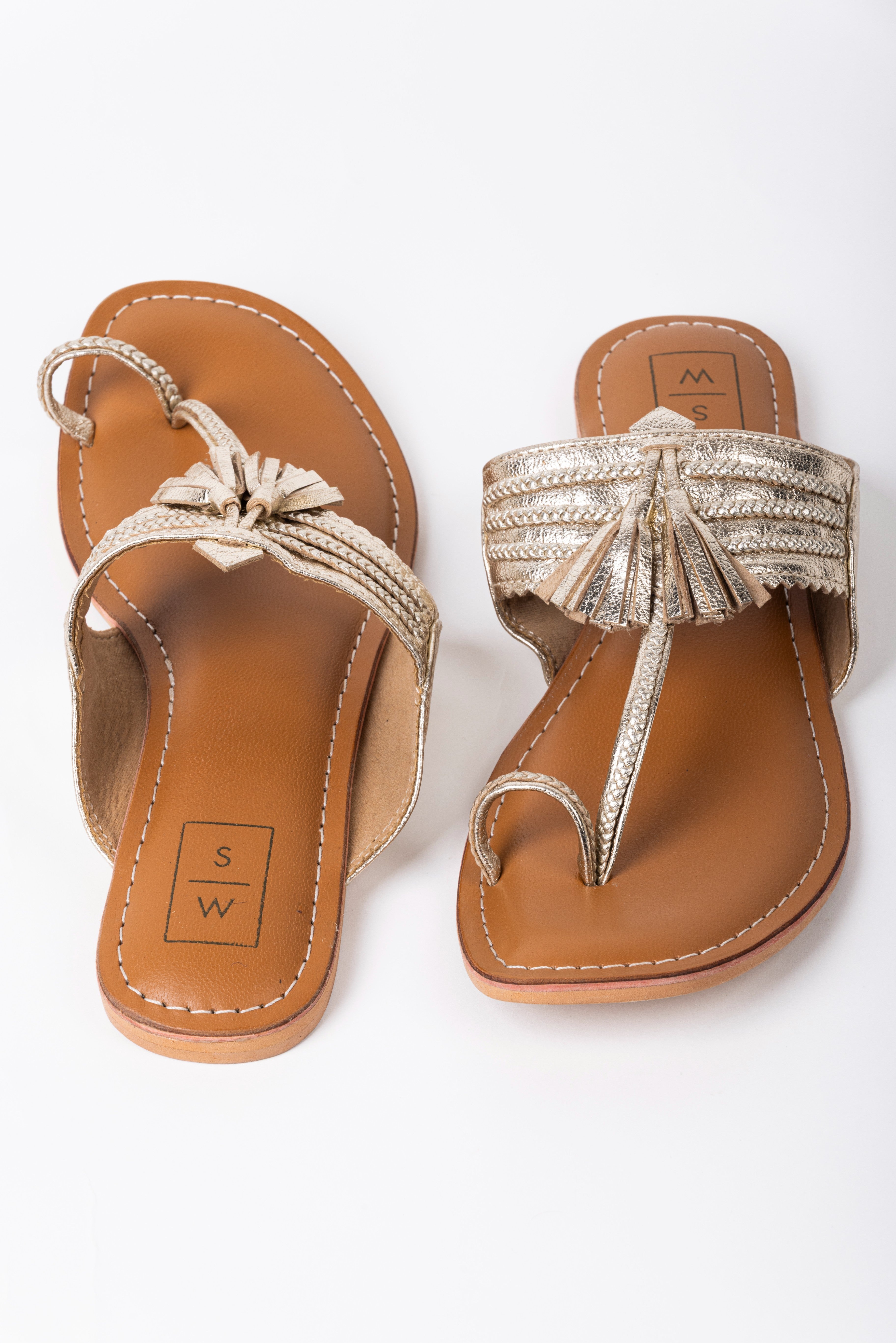 Sonya Gold Tassel Kolhapuri  Sandal