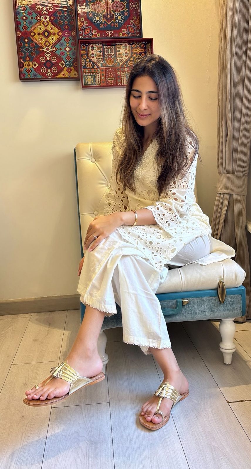 Sonya Gold Tassel Kolhapuri  Sandal