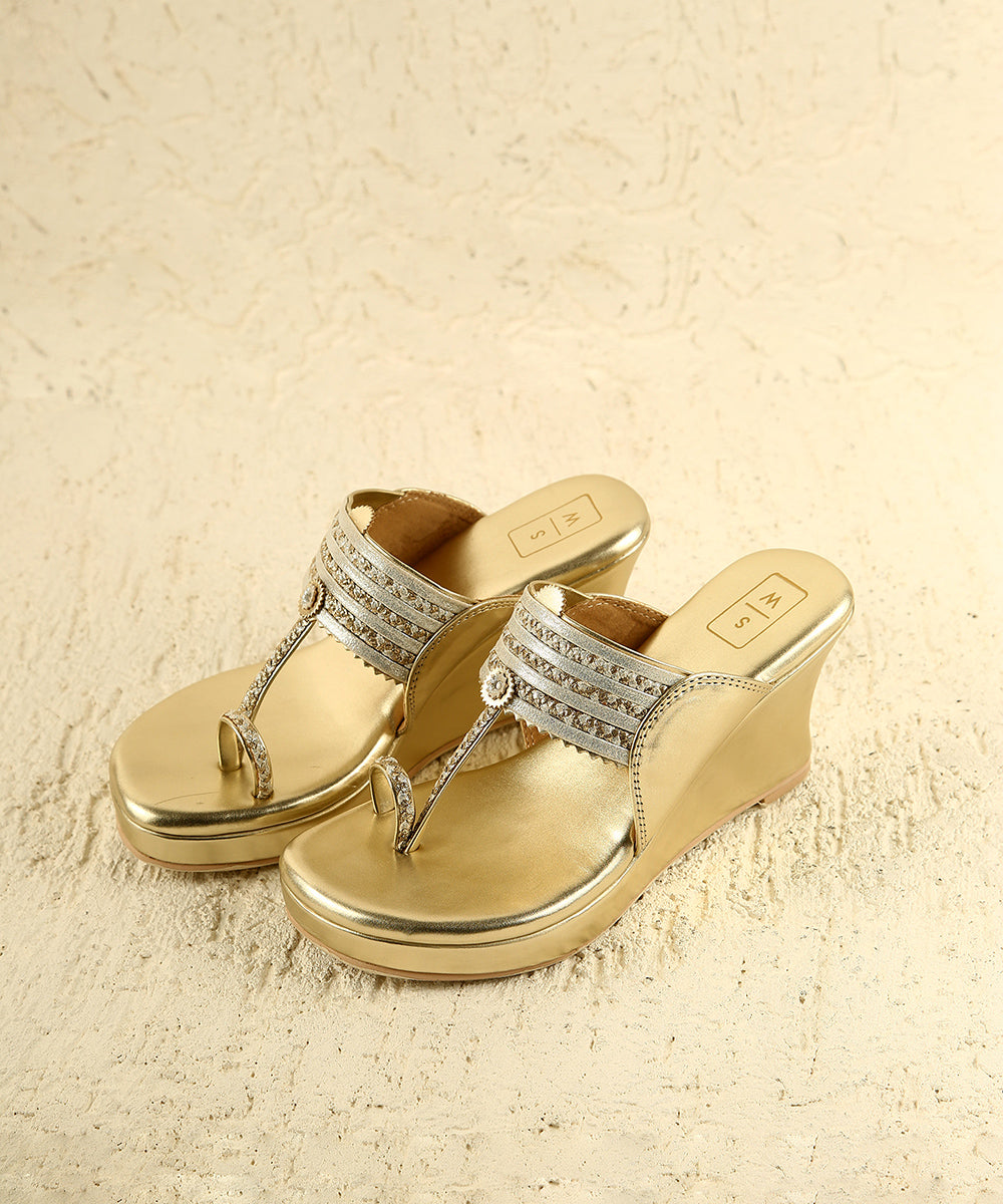 Silver Peep Toe Platform Mule Rhinestone Wedge Sandals|FSJshoes