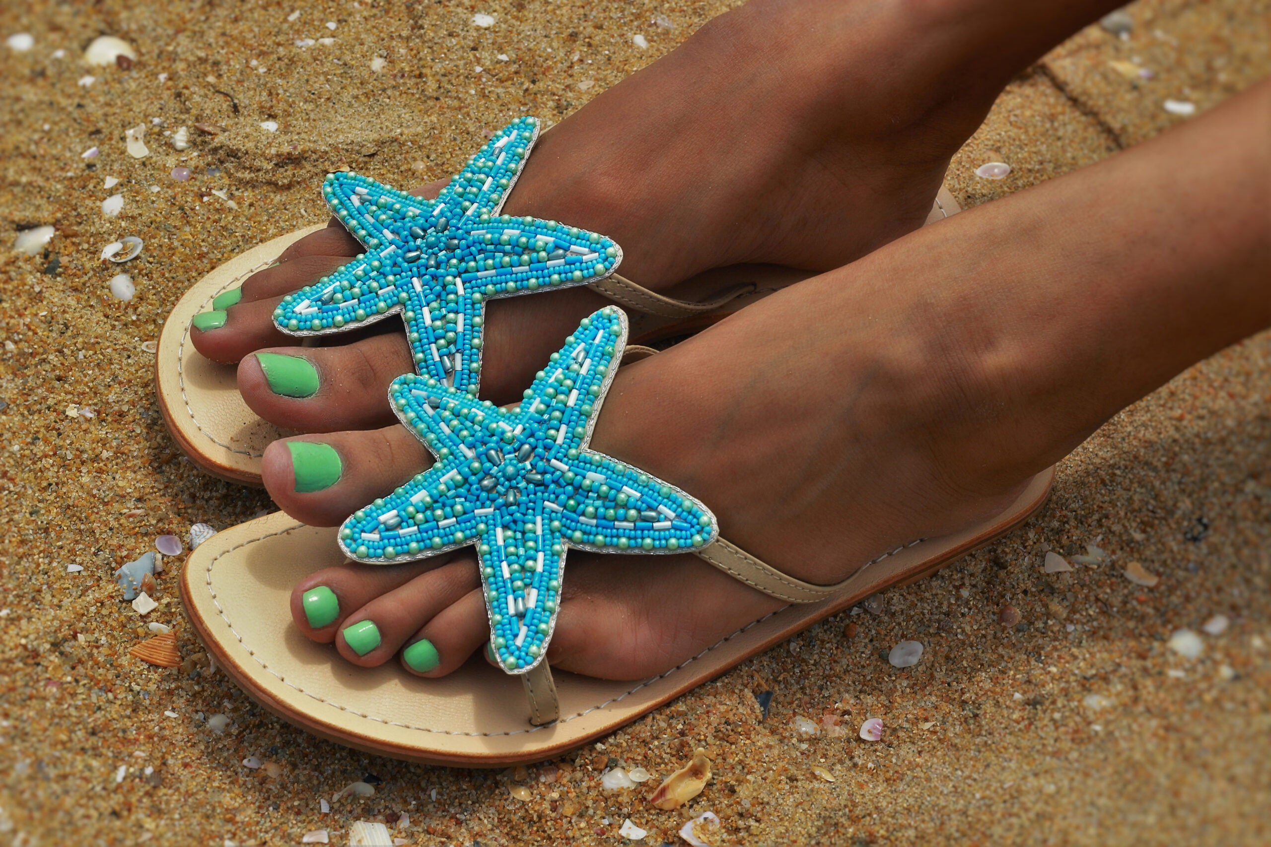 Lucy Turquoise Starfish Sandal