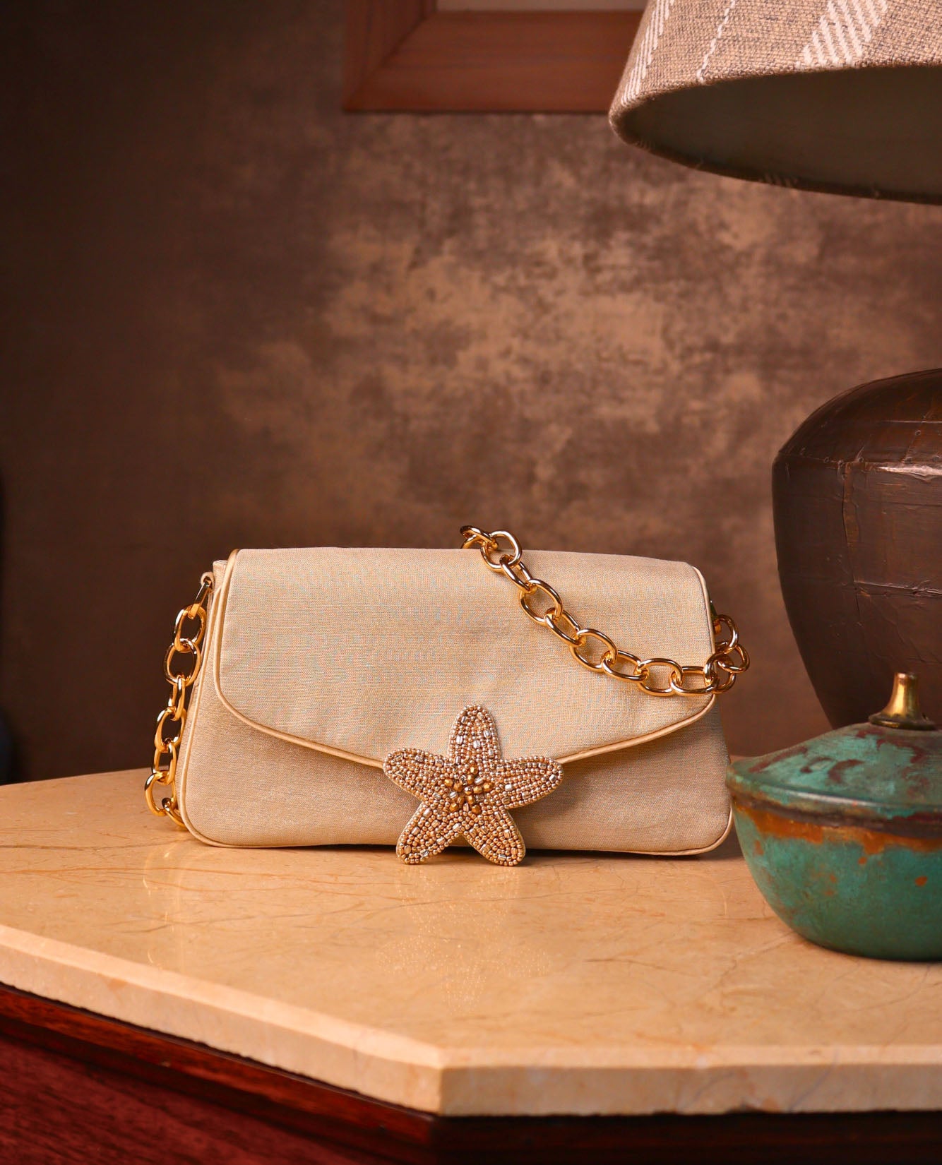 Lucy Starfish Pale Gold  Occasion Handbag